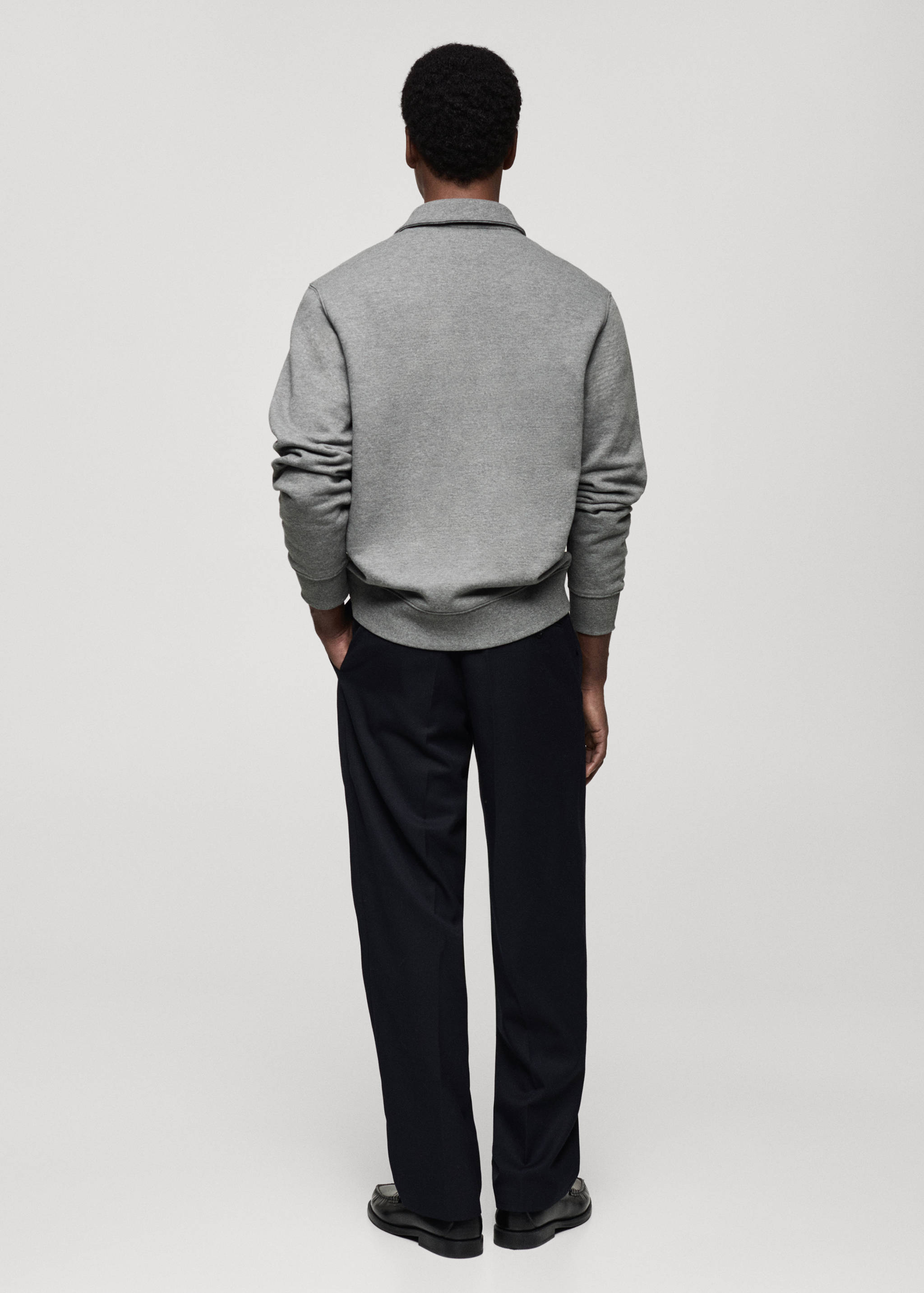 Cotton-blend polo sweatshirt - Reverse of the article