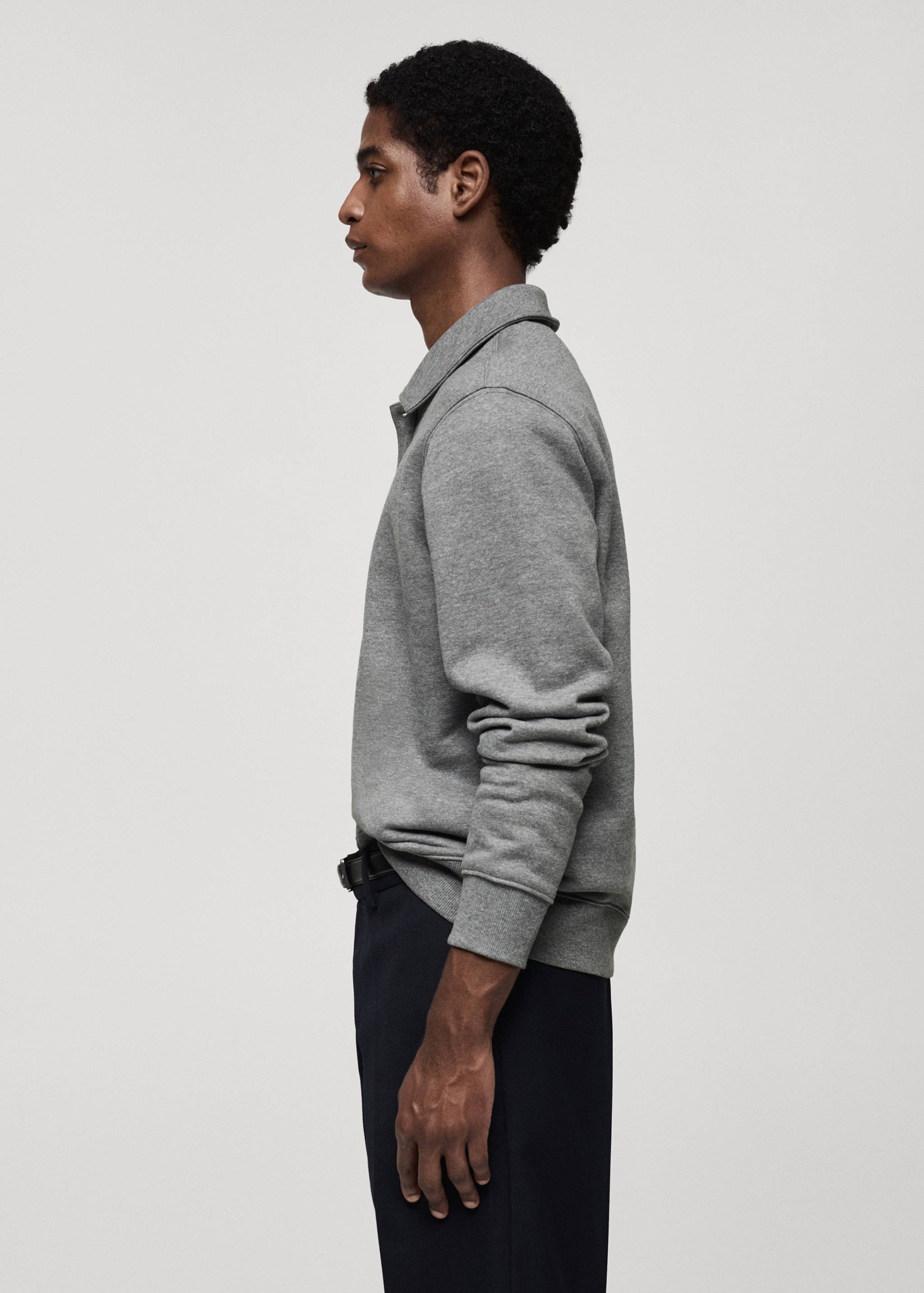 Cotton-blend polo sweatshirt - Details of the article 2