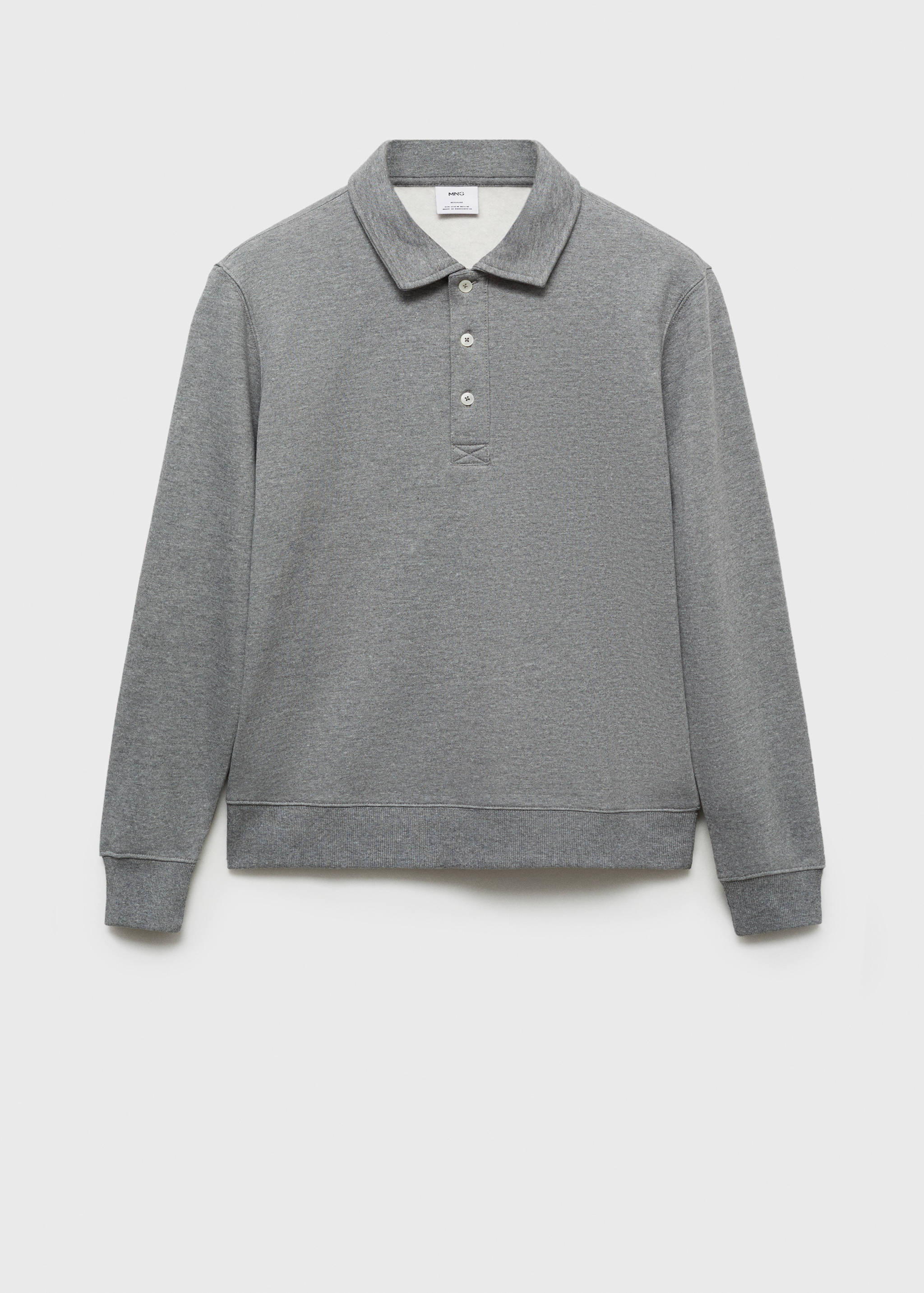 Cotton-blend polo sweatshirt - Article without model