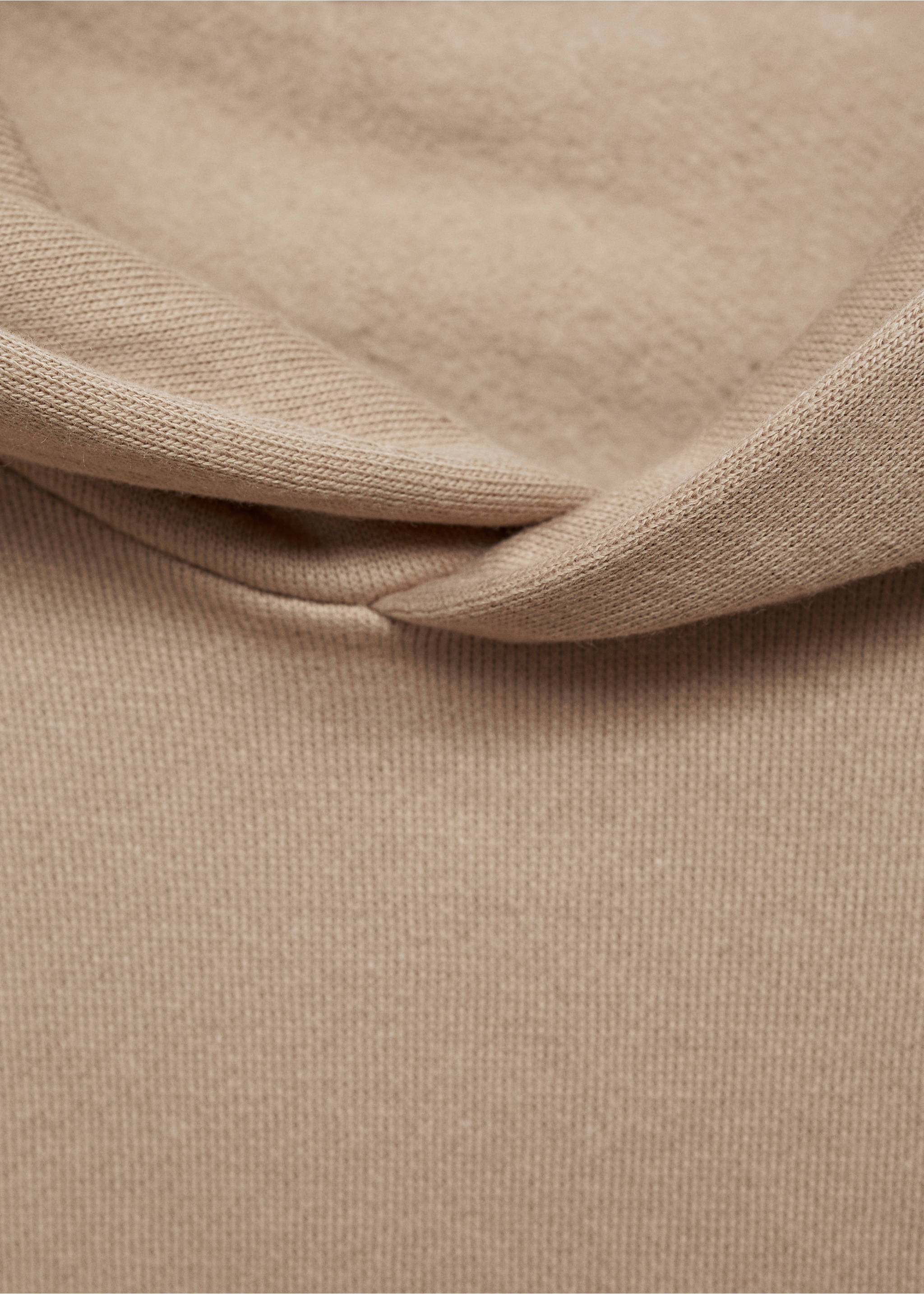 Baumwoll-Kapuzensweatshirt mit Känguru-Tasche - Detail des Artikels 8, Mittelbraun. Ref: 77027115-00.
