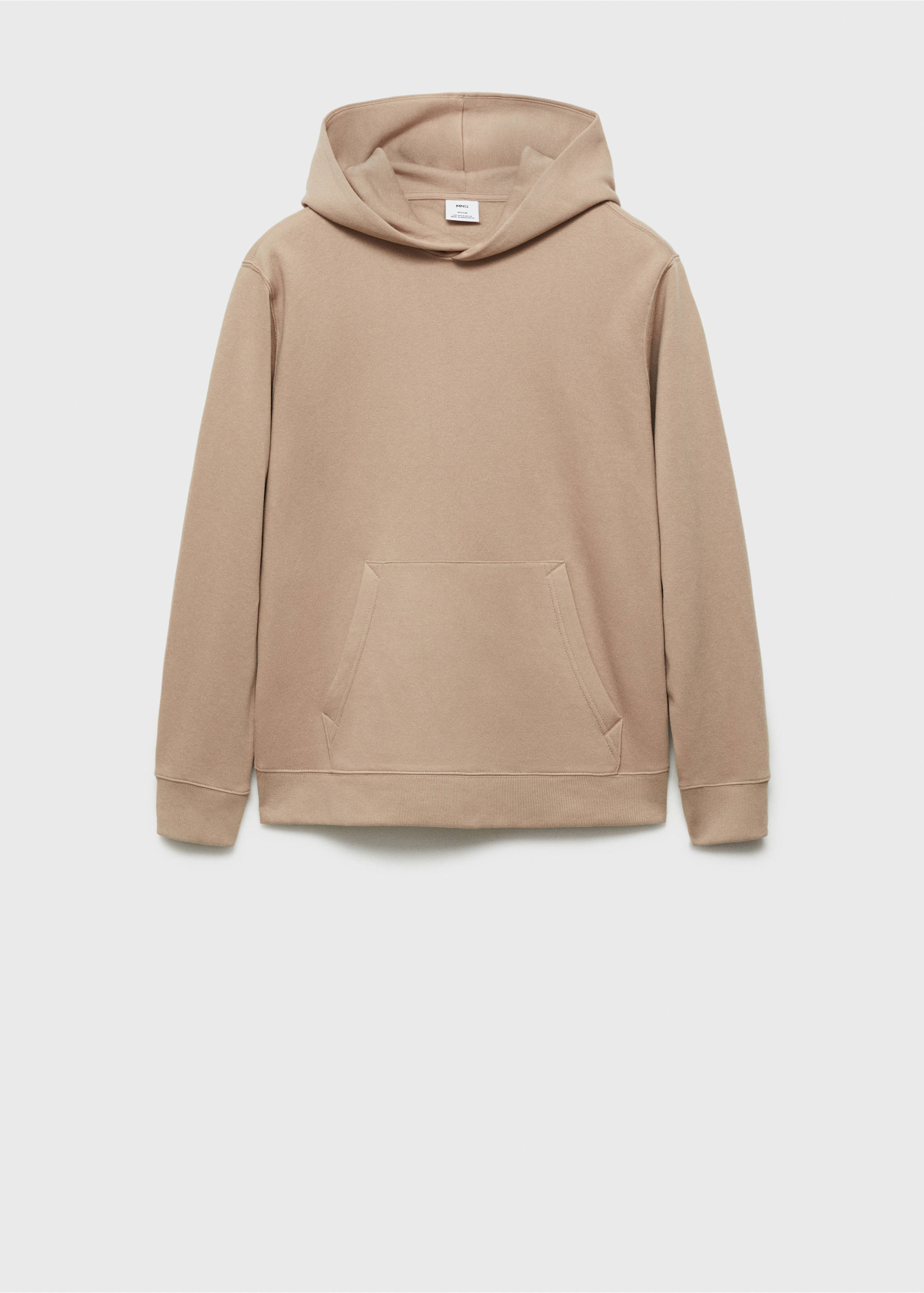 Cotton kangaroo-hooded sweatshirt - Article without model, Medium Brown. Ref: 77027115-00.