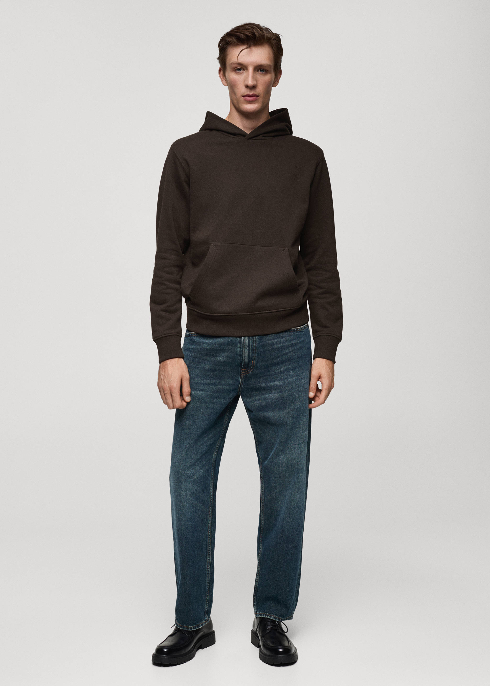 Cotton kangaroo-hooded sweatshirt - General plane