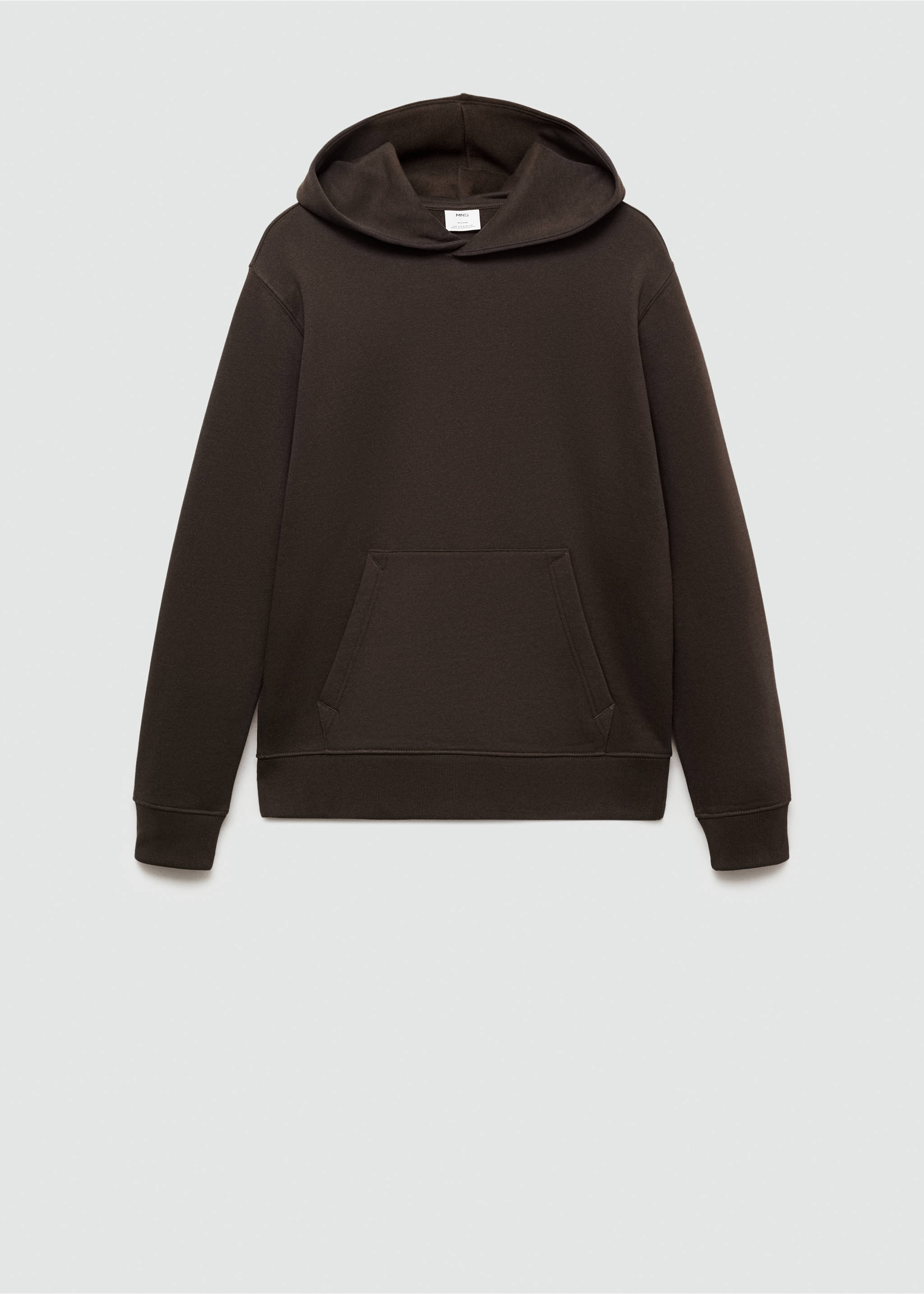 Sweat-shirt coton poche kangourou capuche - Article sans modèle, Chocolat. Ref: 77027115-00.