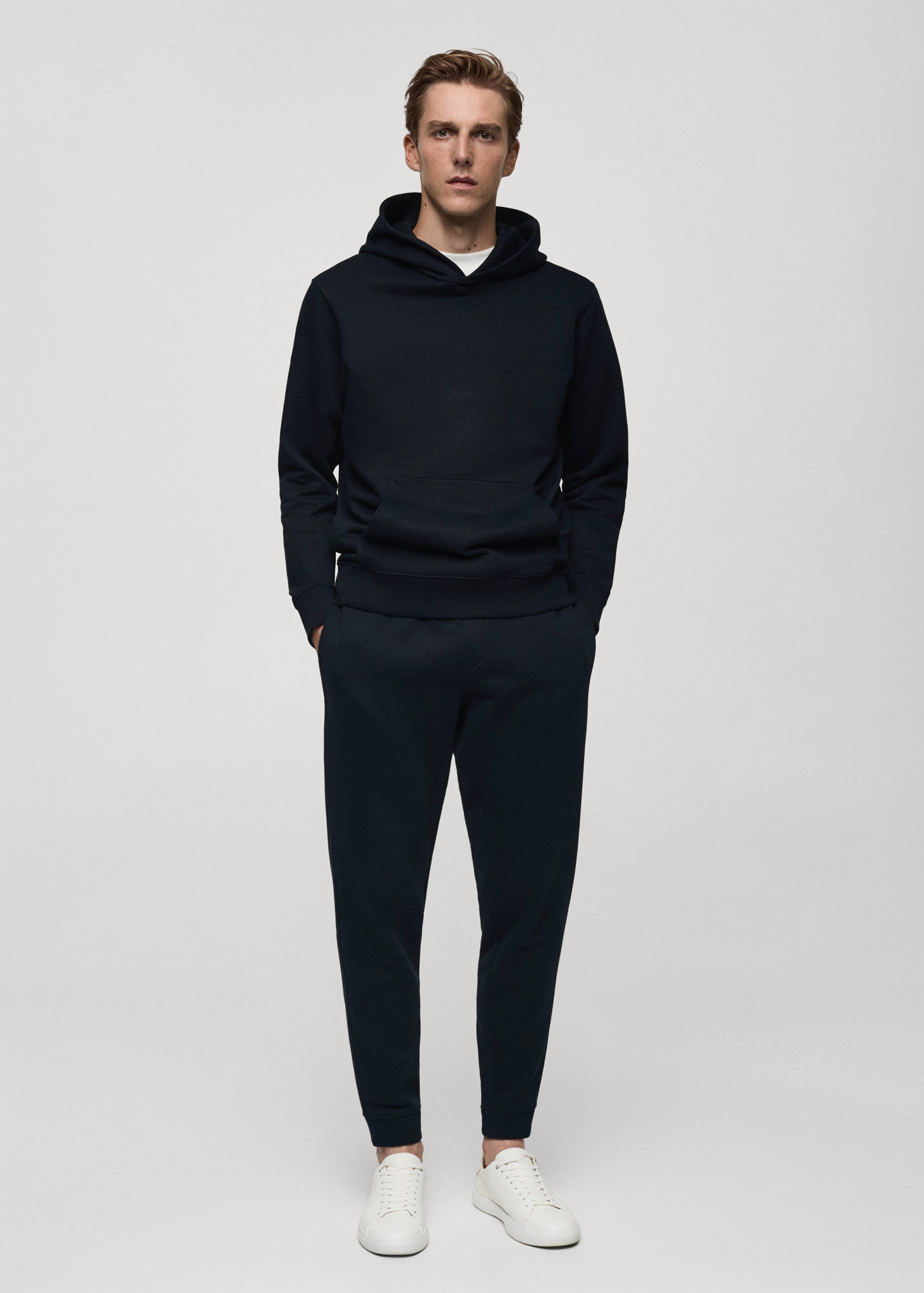 Cotton kangaroo-hooded sweatshirt - General plane