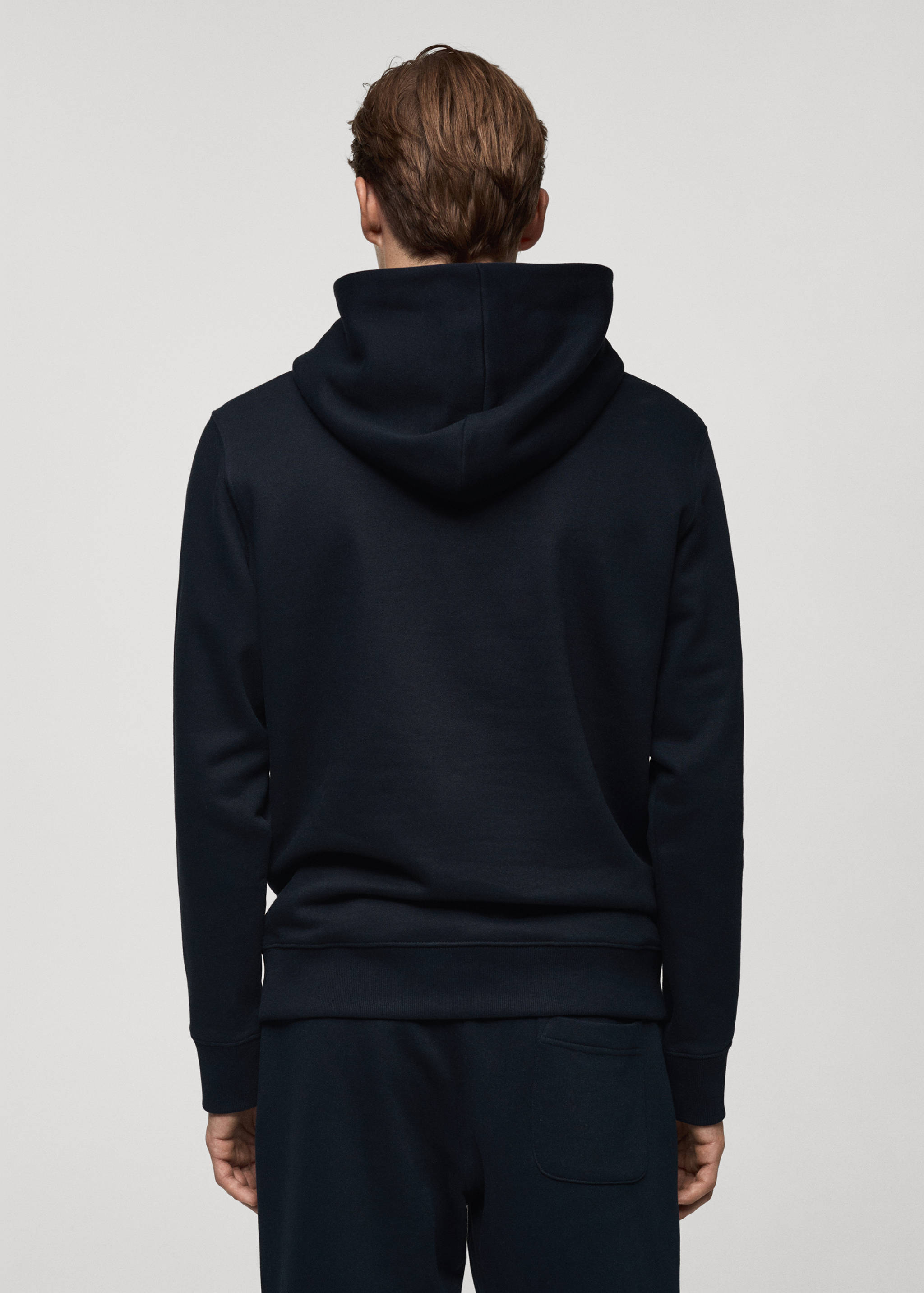Cotton kangaroo-hooded sweatshirt - Reverse of the article