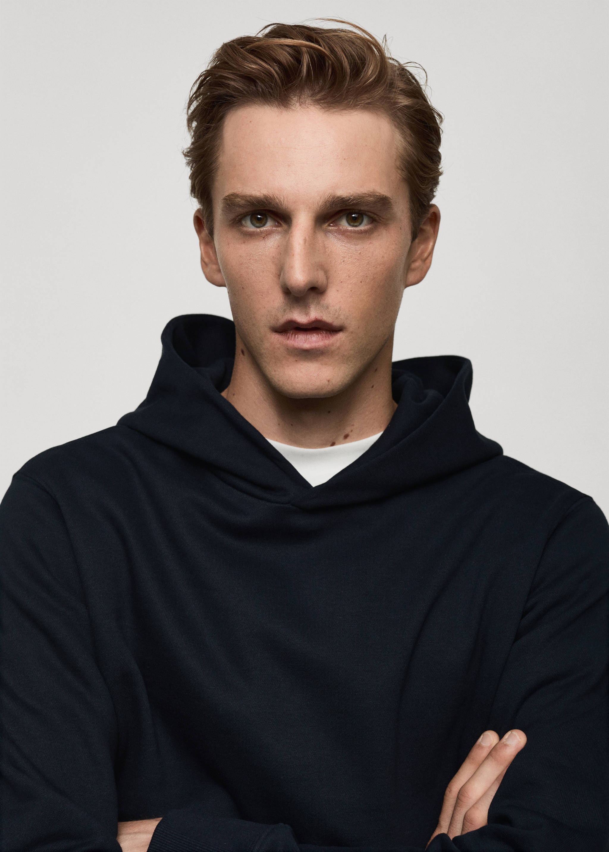 Cotton kangaroo-hooded sweatshirt - Details of the article 1