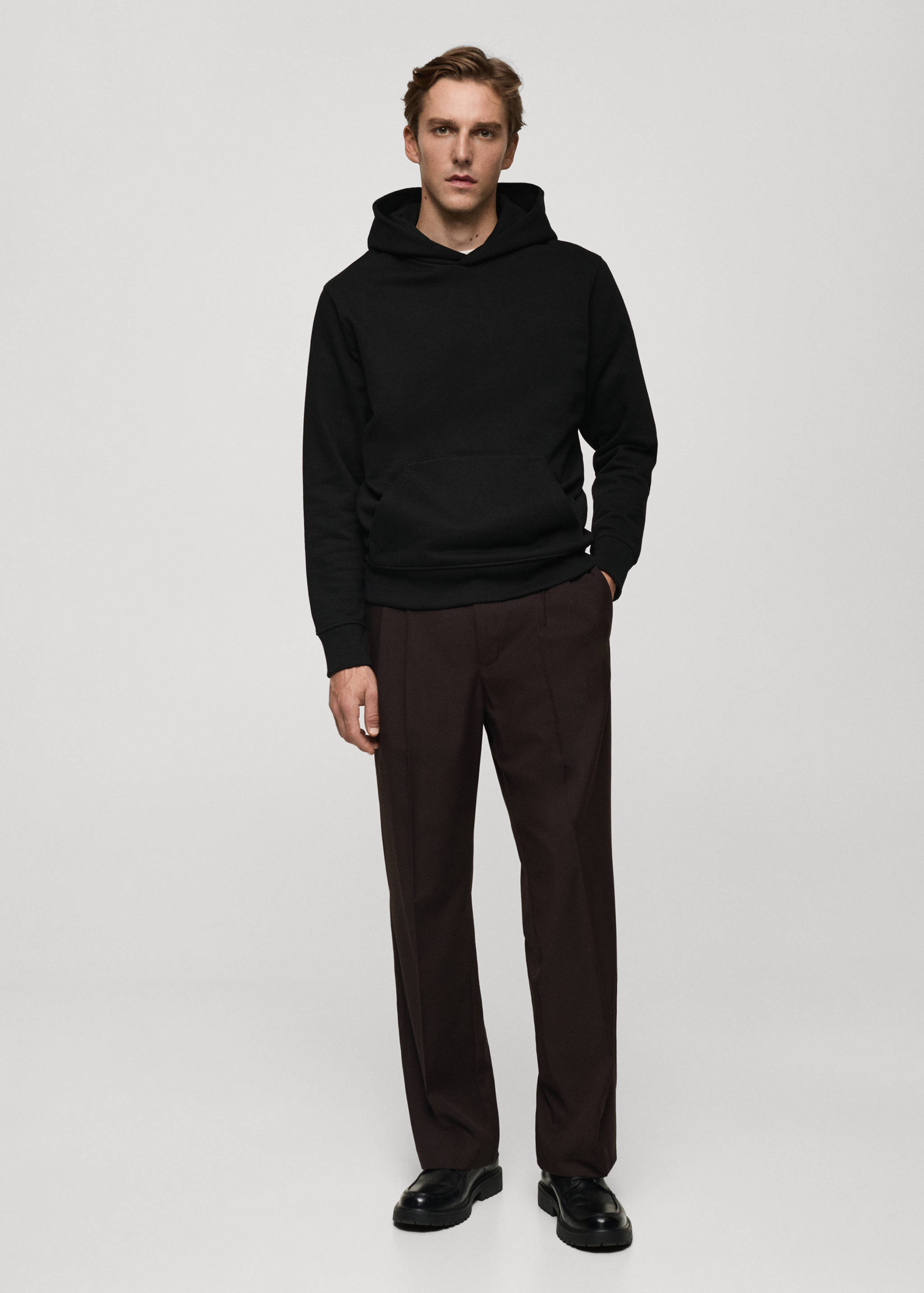 Cotton kangaroo-hooded sweatshirt - General plane