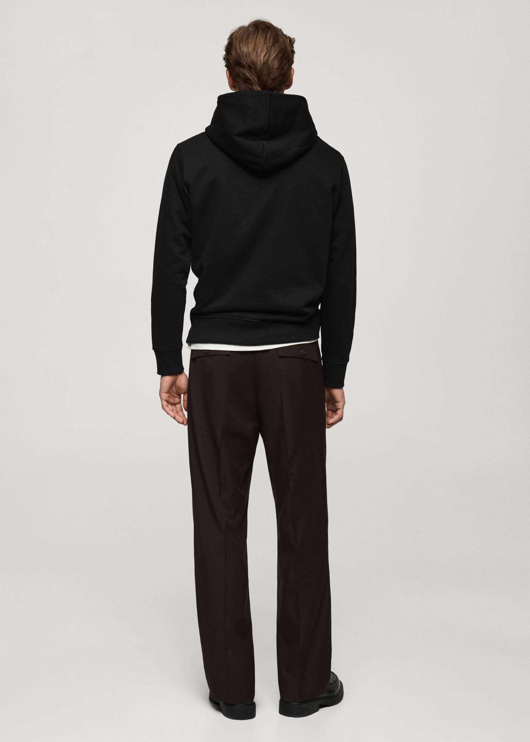 Cotton kangaroo-hooded sweatshirt - Reverse of the article