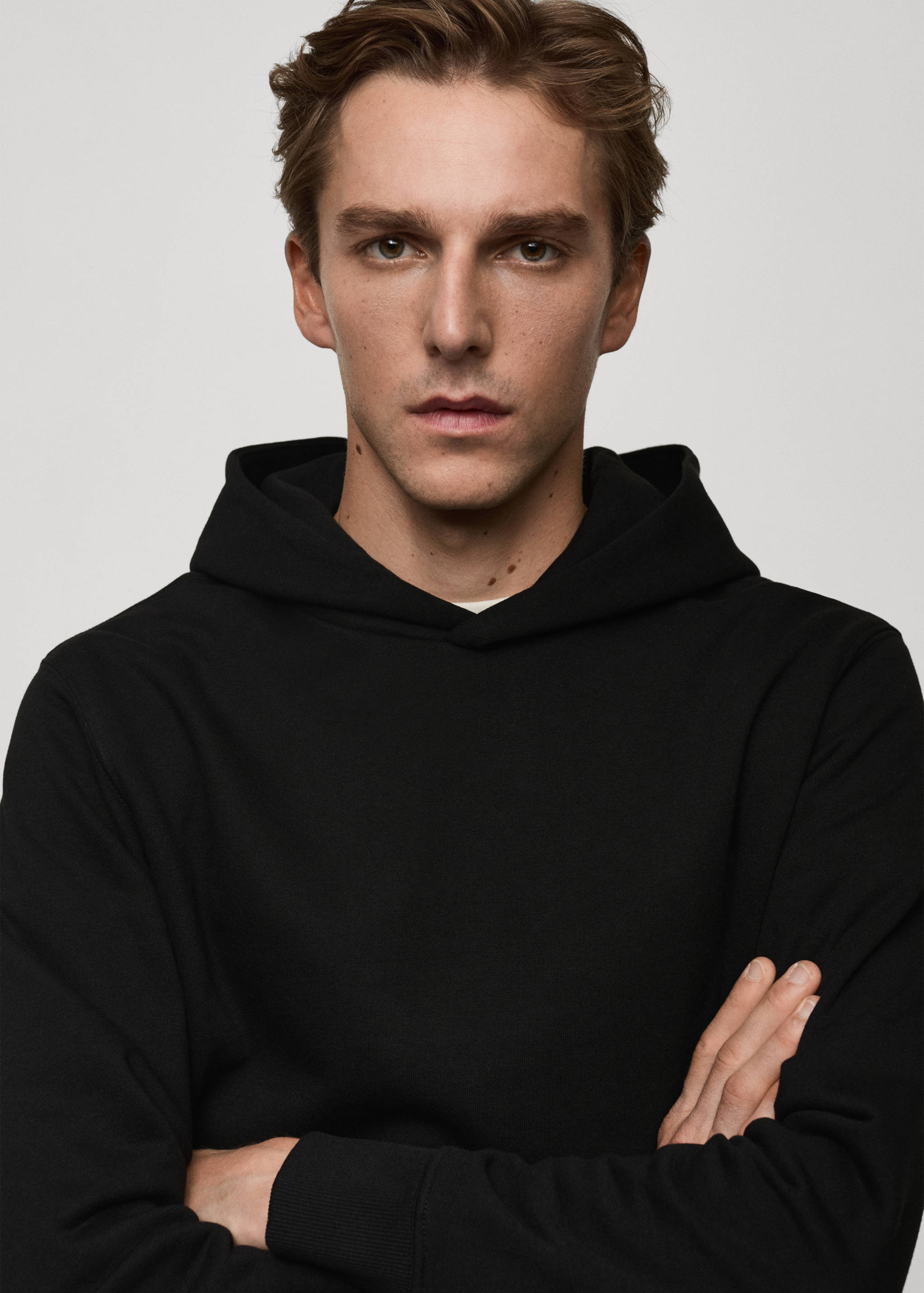 Cotton kangaroo-hooded sweatshirt - Details of the article 1