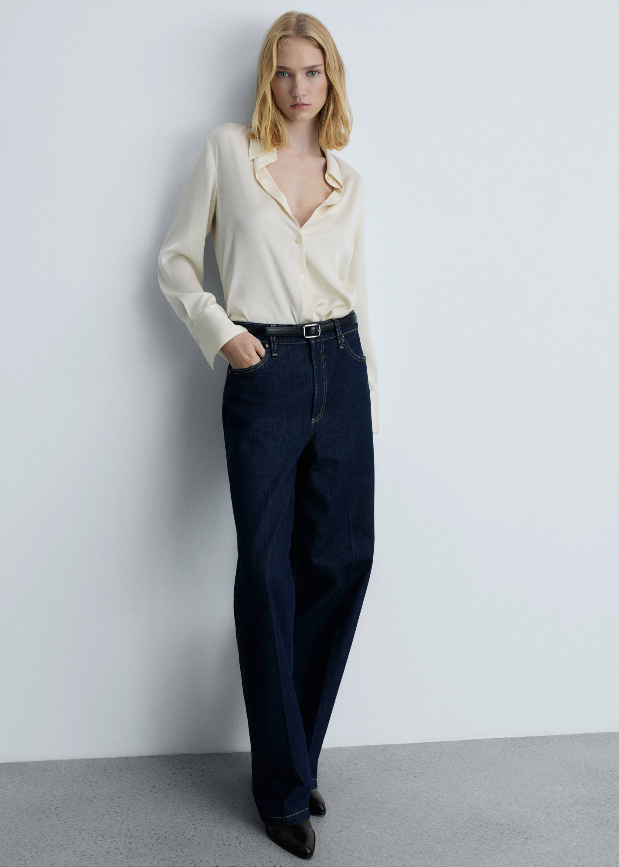 Botín piel punta - Plano general, Negro. Ref: 77027120-00.