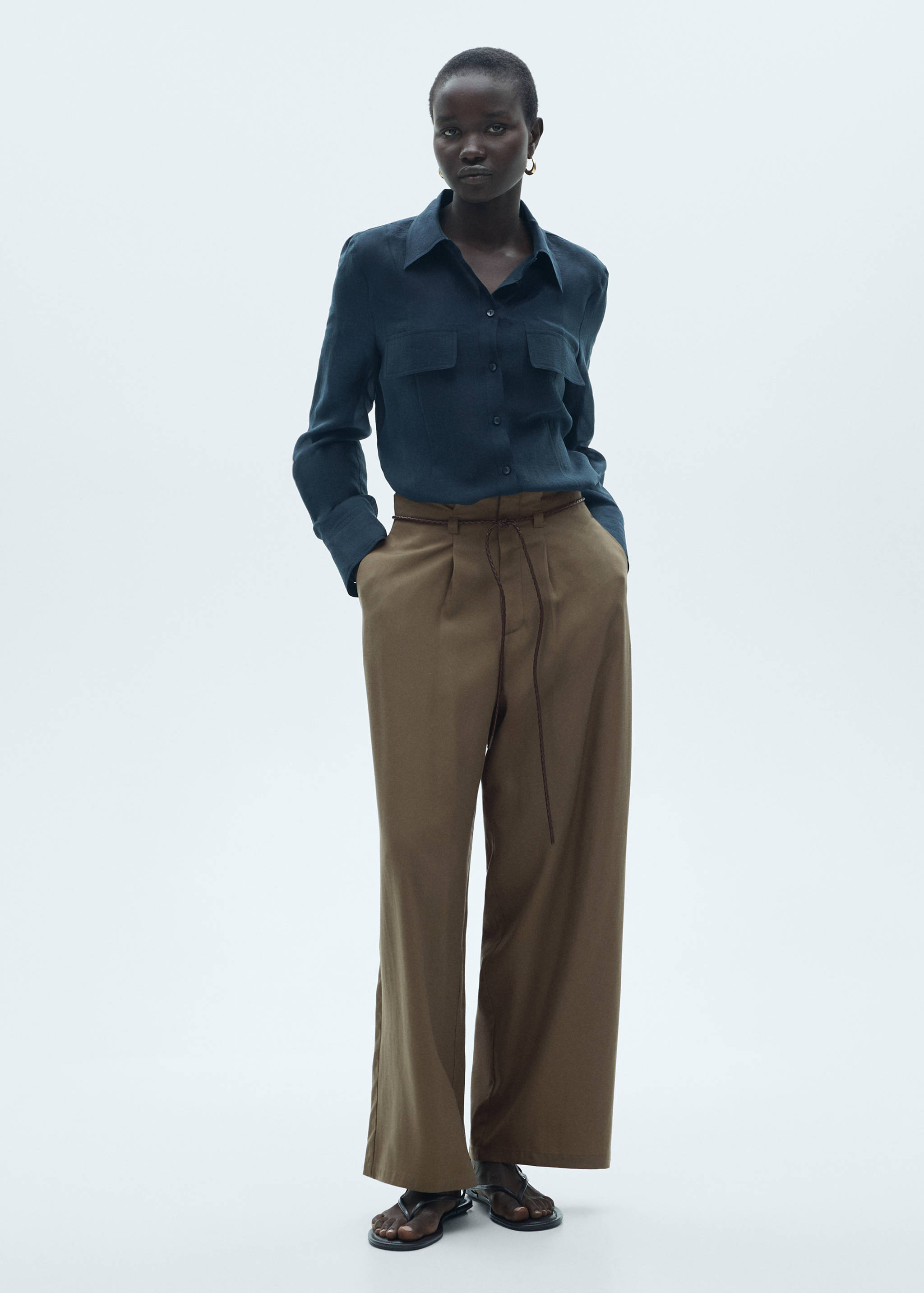 Pantalons lyocell cordill ajustable - Pla general