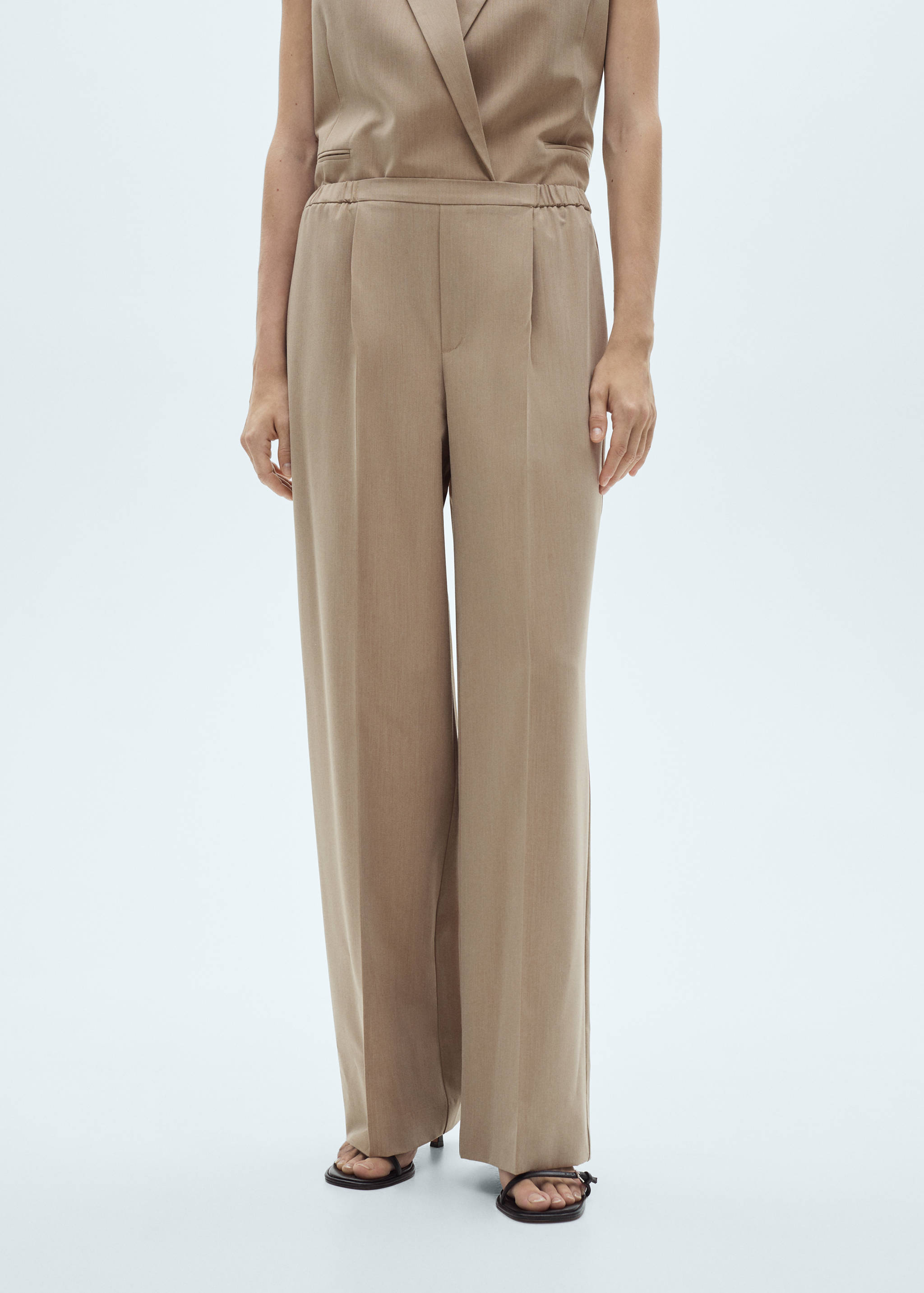 Pantalon costume taille élastique - Plan moyen