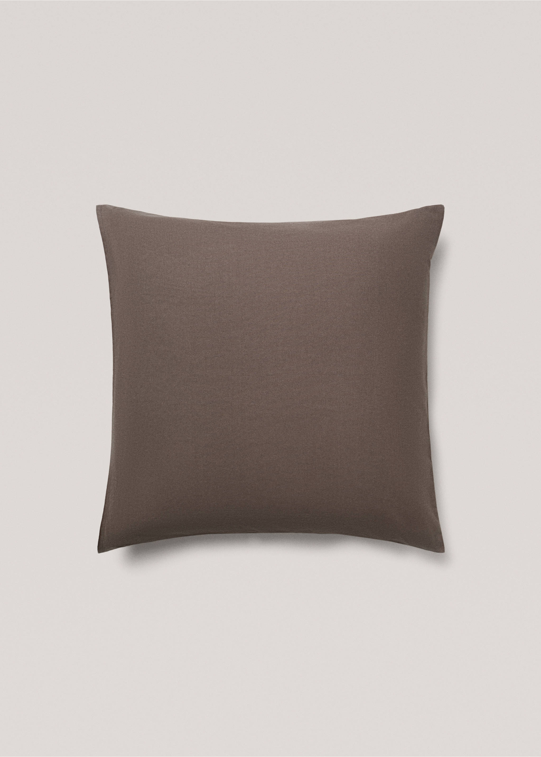 Plain flannel pillow case 60x60cm - Article without model, Chocolate. Ref: 77027656-00.