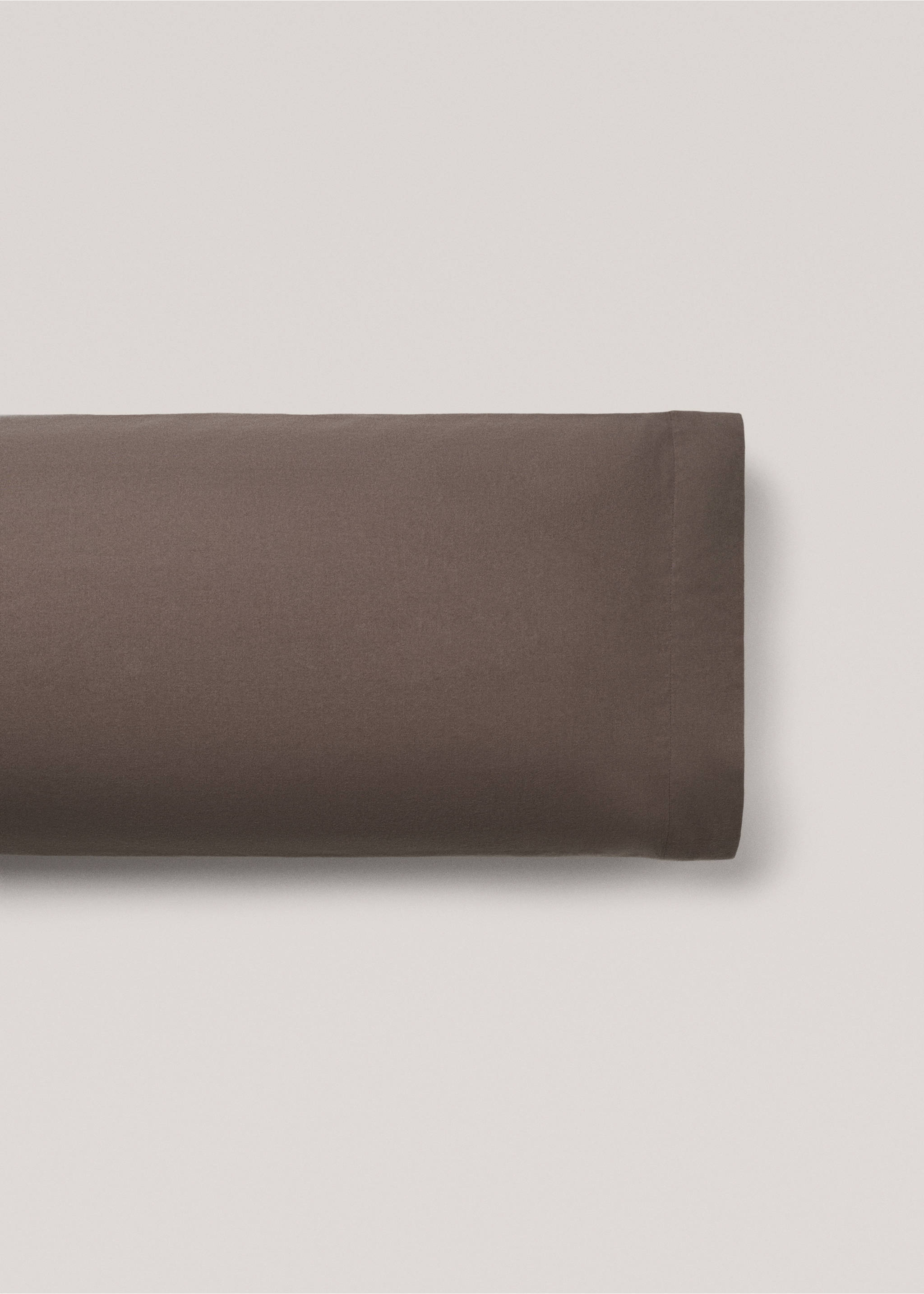 Flannel pillow case 45x110cm - Article without model, Chocolate. Ref: 77027657-00.