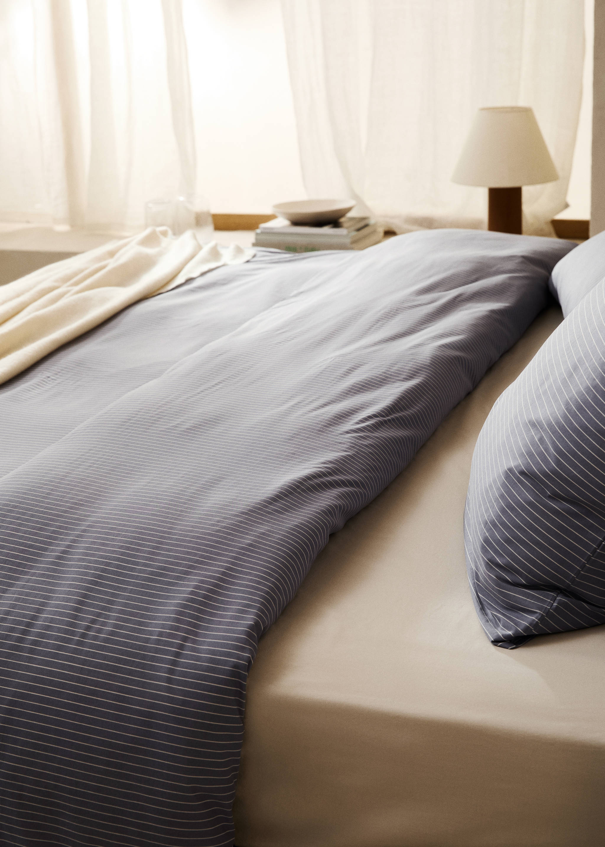 Housse de couette percale de coton rayures lit 90 cm - Détail de l'article 7