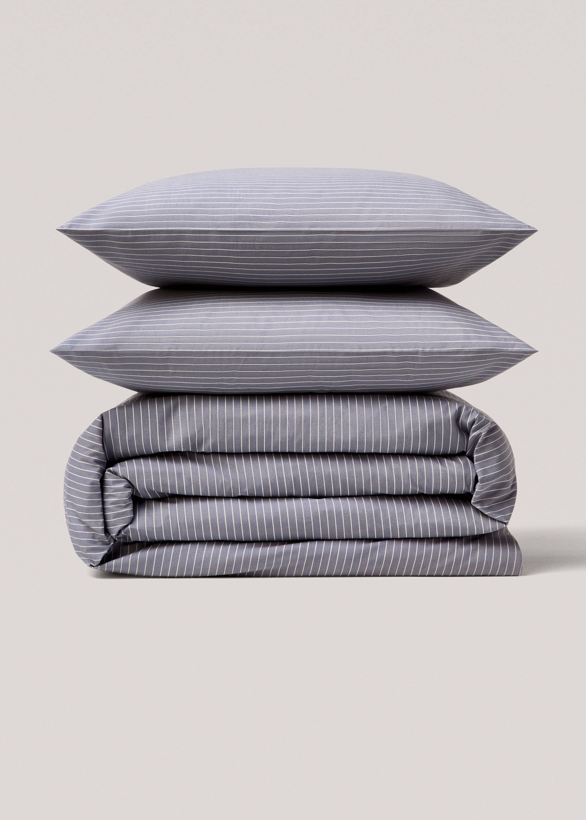 Housse de couette percale de coton rayures lit 90 cm - Article sans modèle