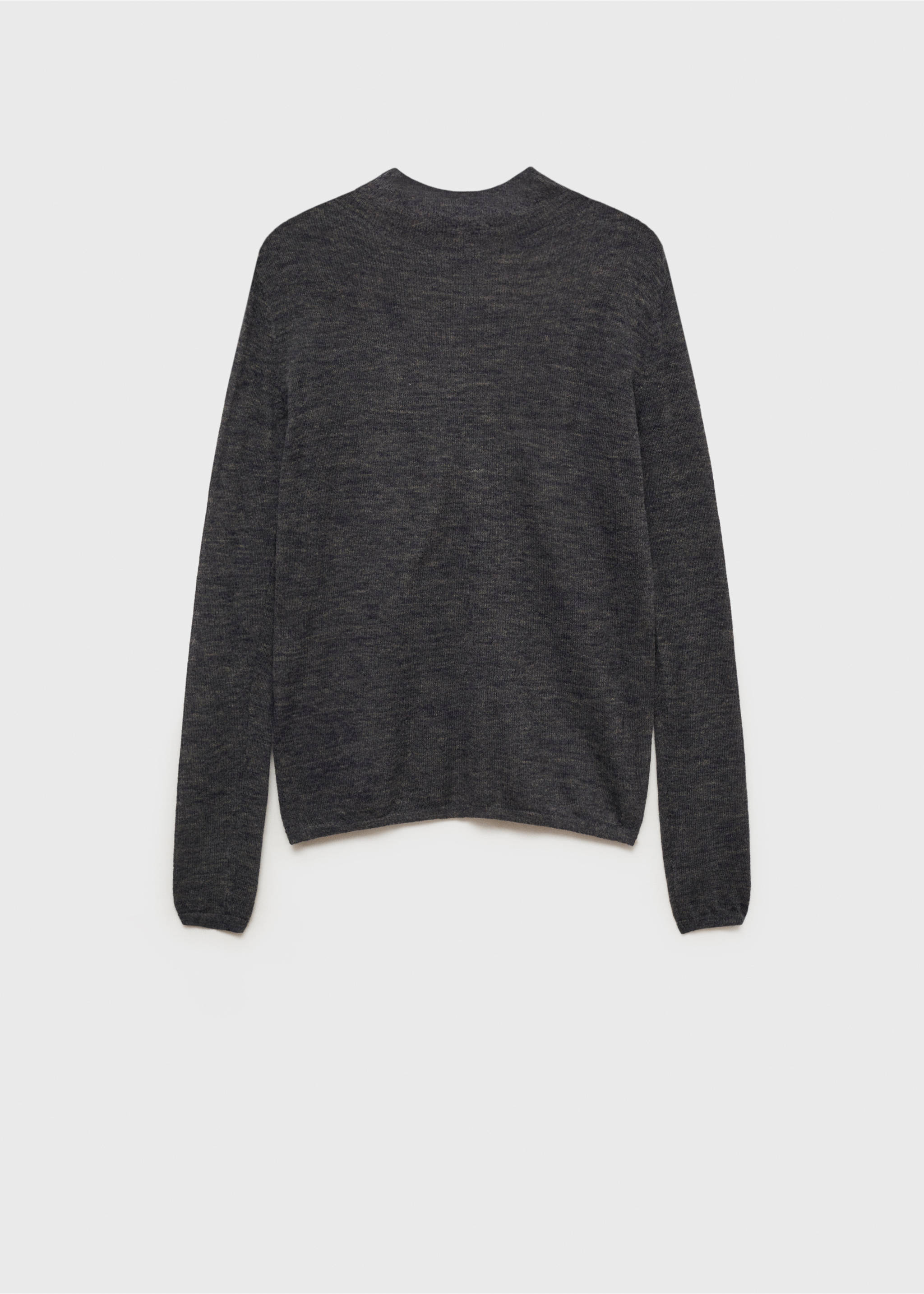 Fine-knit sweater with perkins neck - Article without model, Charcoal. Ref: 77027668-00.