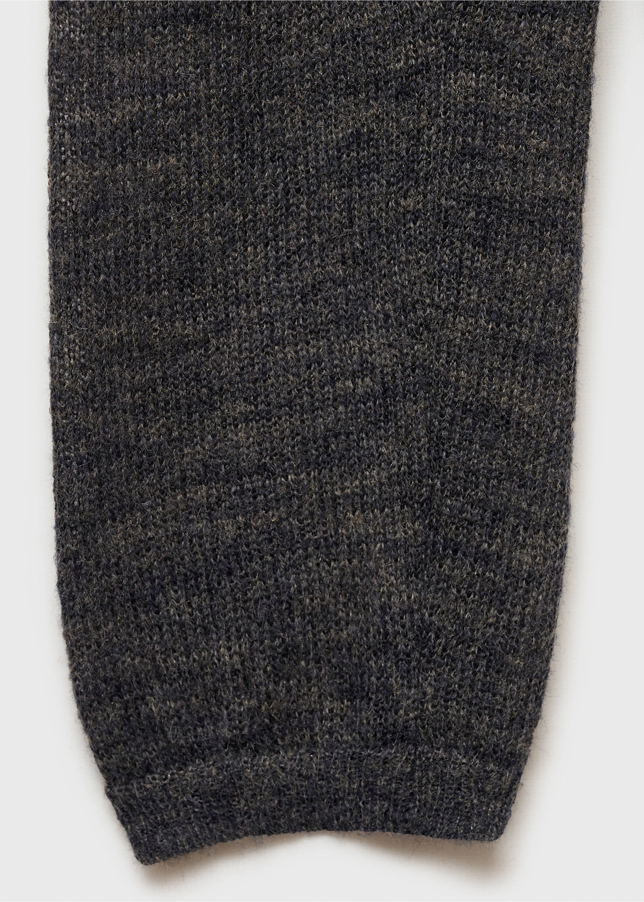 Fine-knit sweater with perkins neck - Details of the article 0, Charcoal. Ref: 77027668-00.