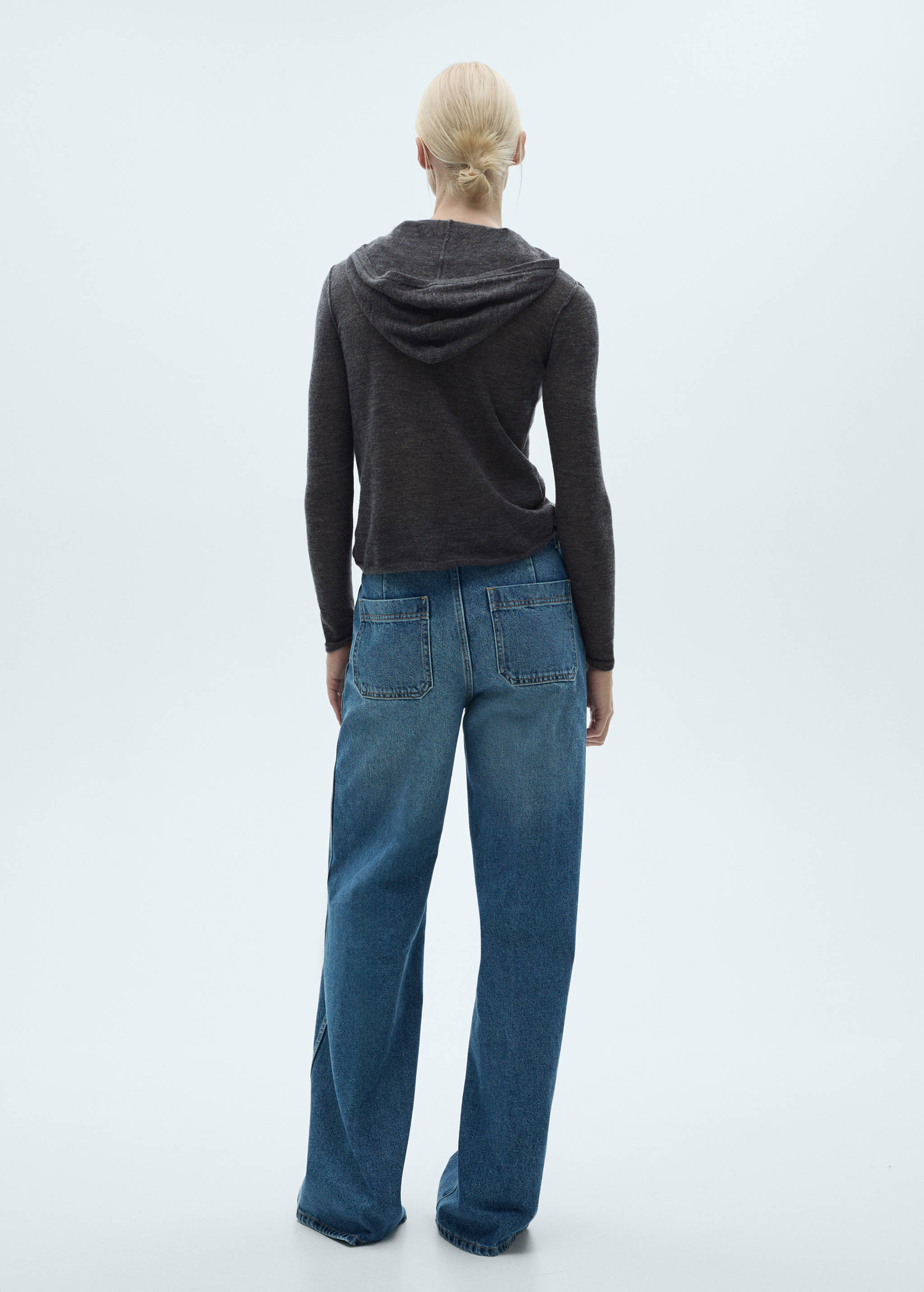 Hooded knit sweater - Reverse of the article