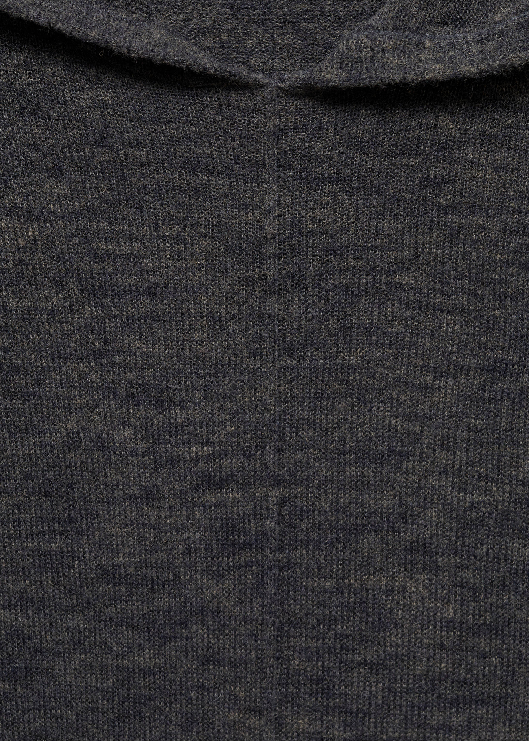 Hooded knit sweater - Details of the article 8, Charcoal. Ref: 77027669-00.