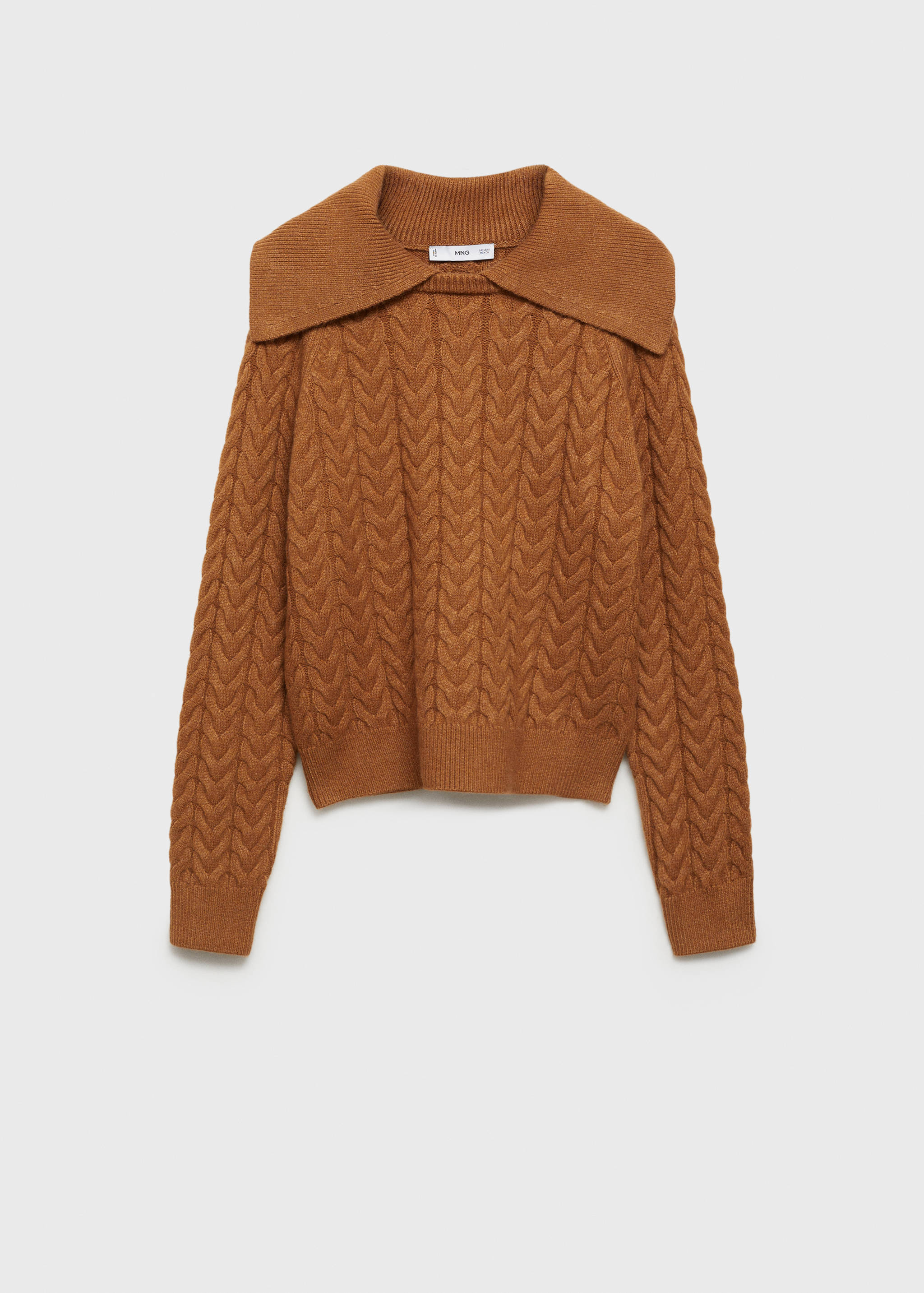 Jersey trenzado cuello solapa - Artículo sin modelo