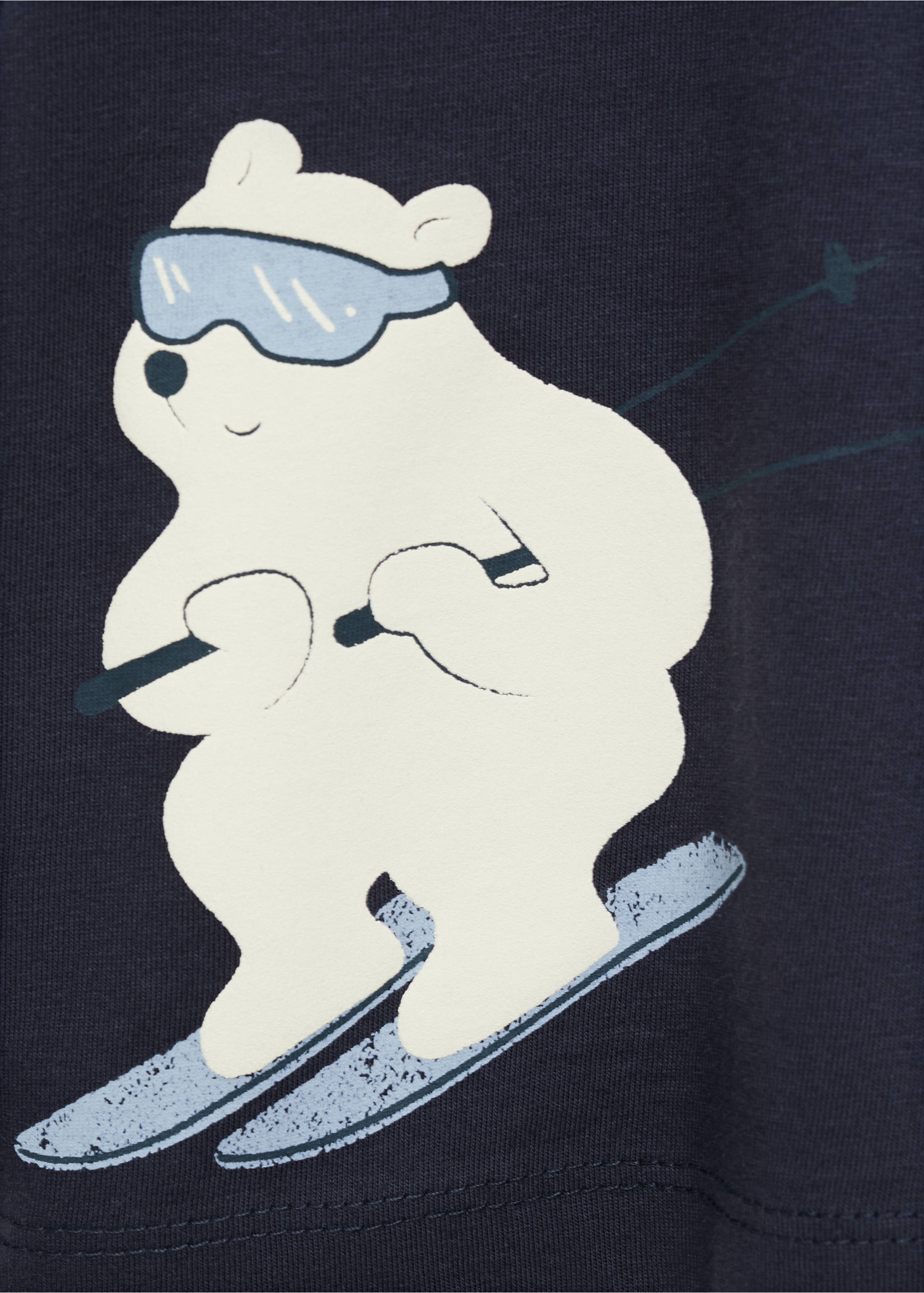 Langärmliges Print-T-Shirt - Detail des Artikels 8, Dunkles Marineblau. Ref: 77027673-00.