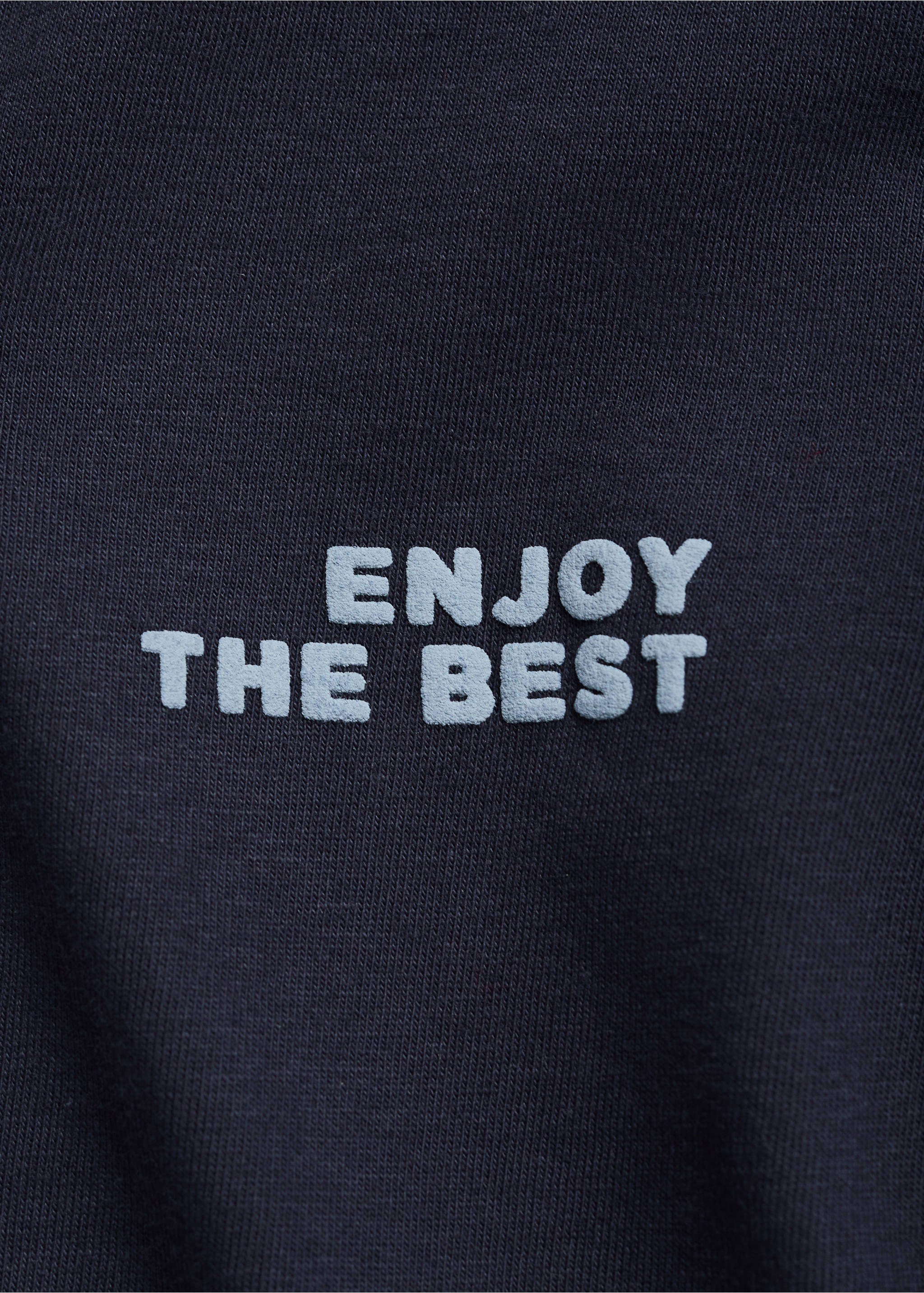 Langärmliges Print-T-Shirt - Detail des Artikels 0, Dunkles Marineblau. Ref: 77027673-00.