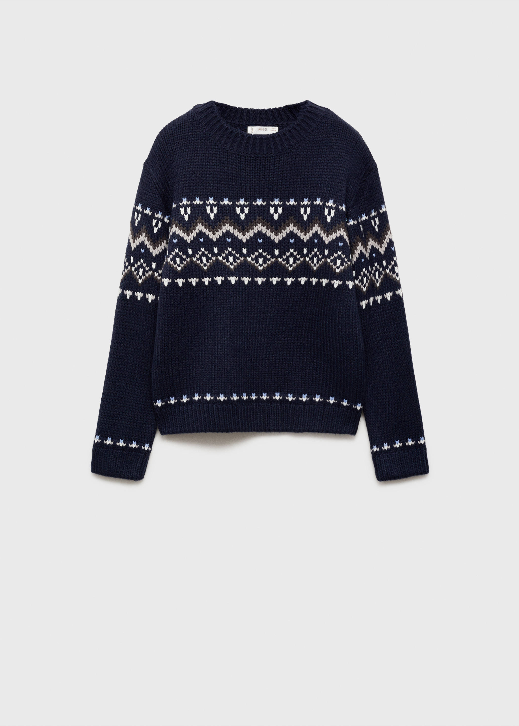 Jacquard tröja - Artikel utan modell, Navy blå. Ref: 77027681-00.