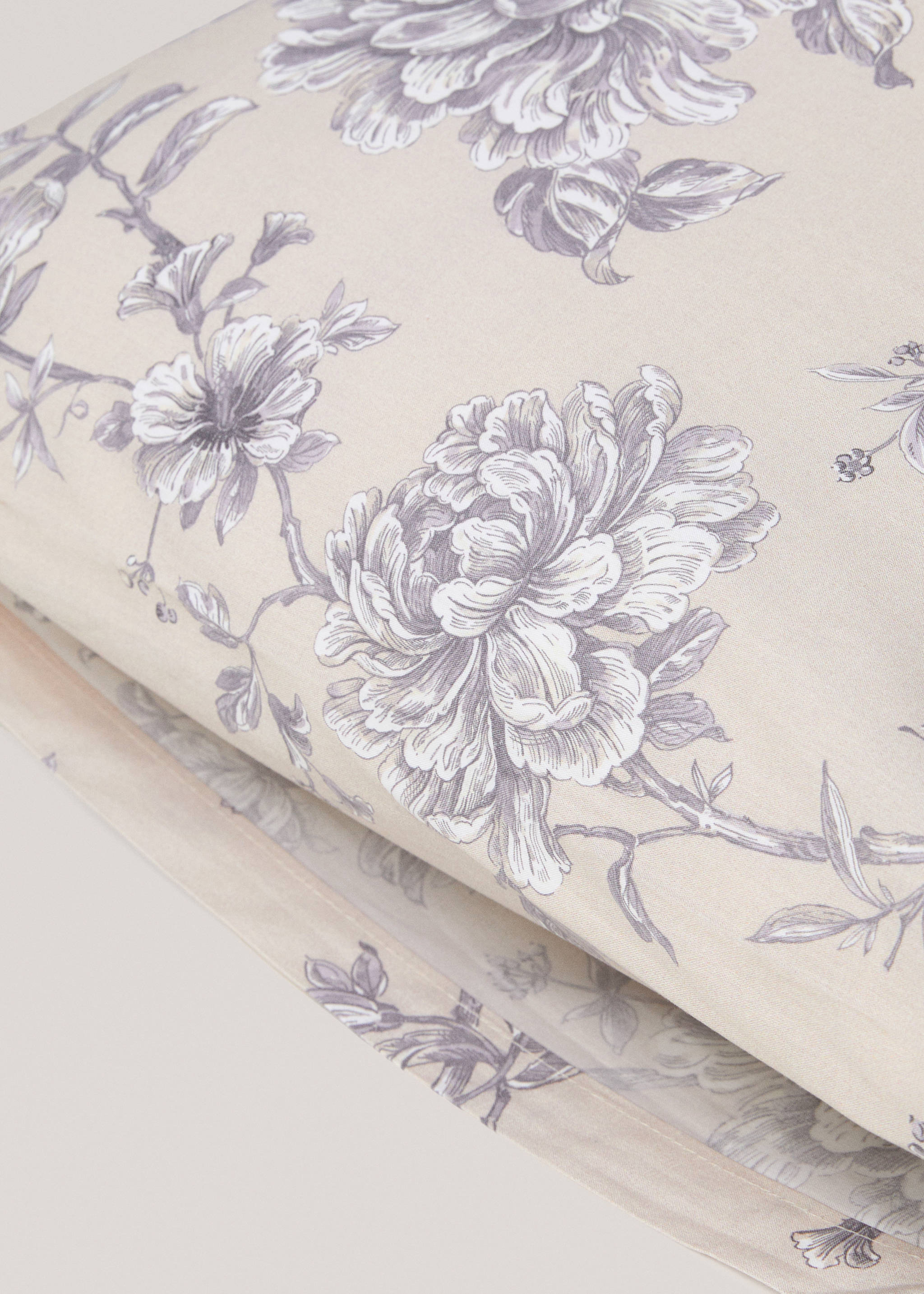 Kopfkissenbezug aus Baumwoll-Perkal mit Blumenmuster 50 x 75 cm - Detail des Artikels 3