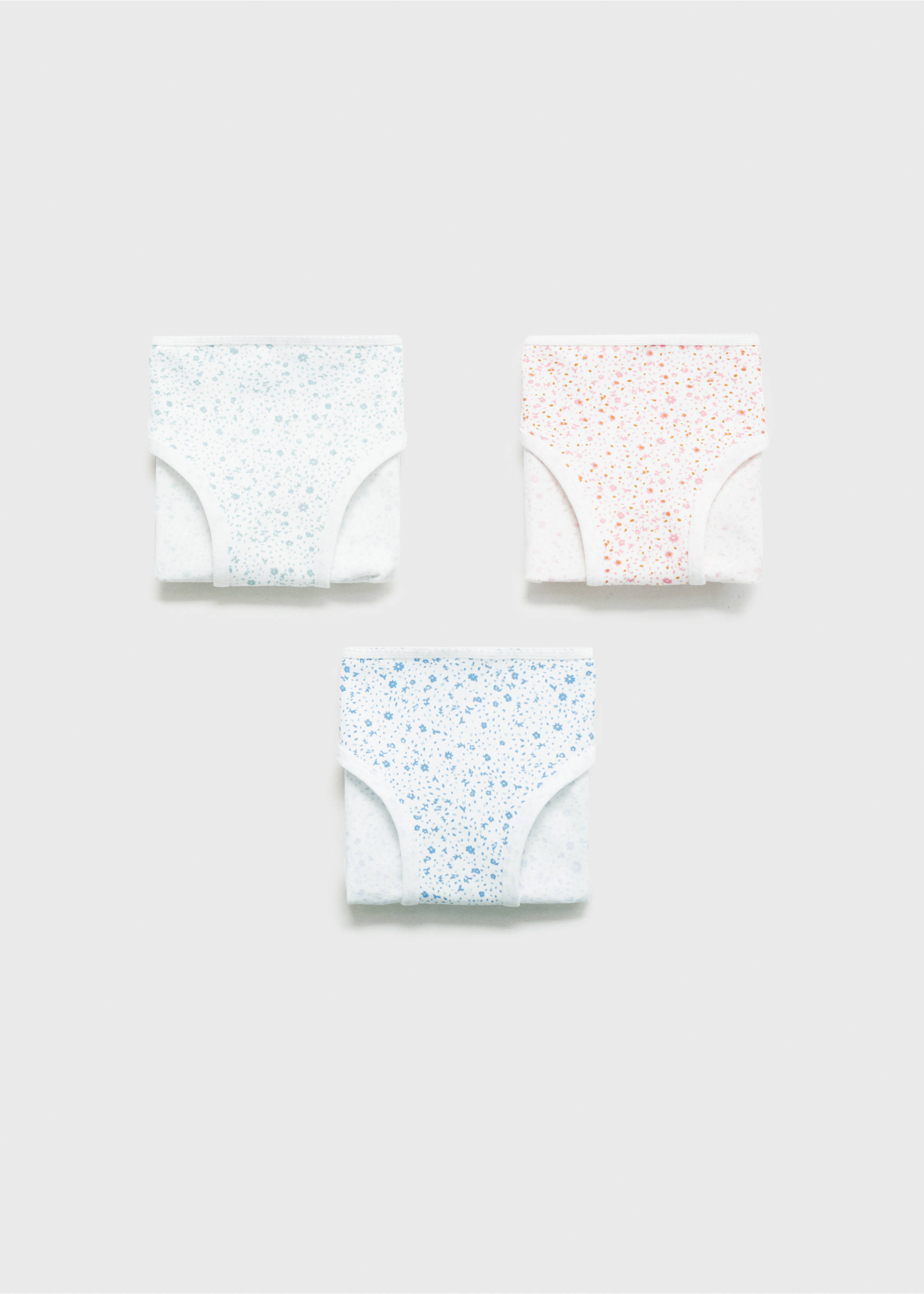 3er-Pack bedruckte Baumwollslips - Artikel ohne Model, Himmelblau. Ref: 77027700-00.