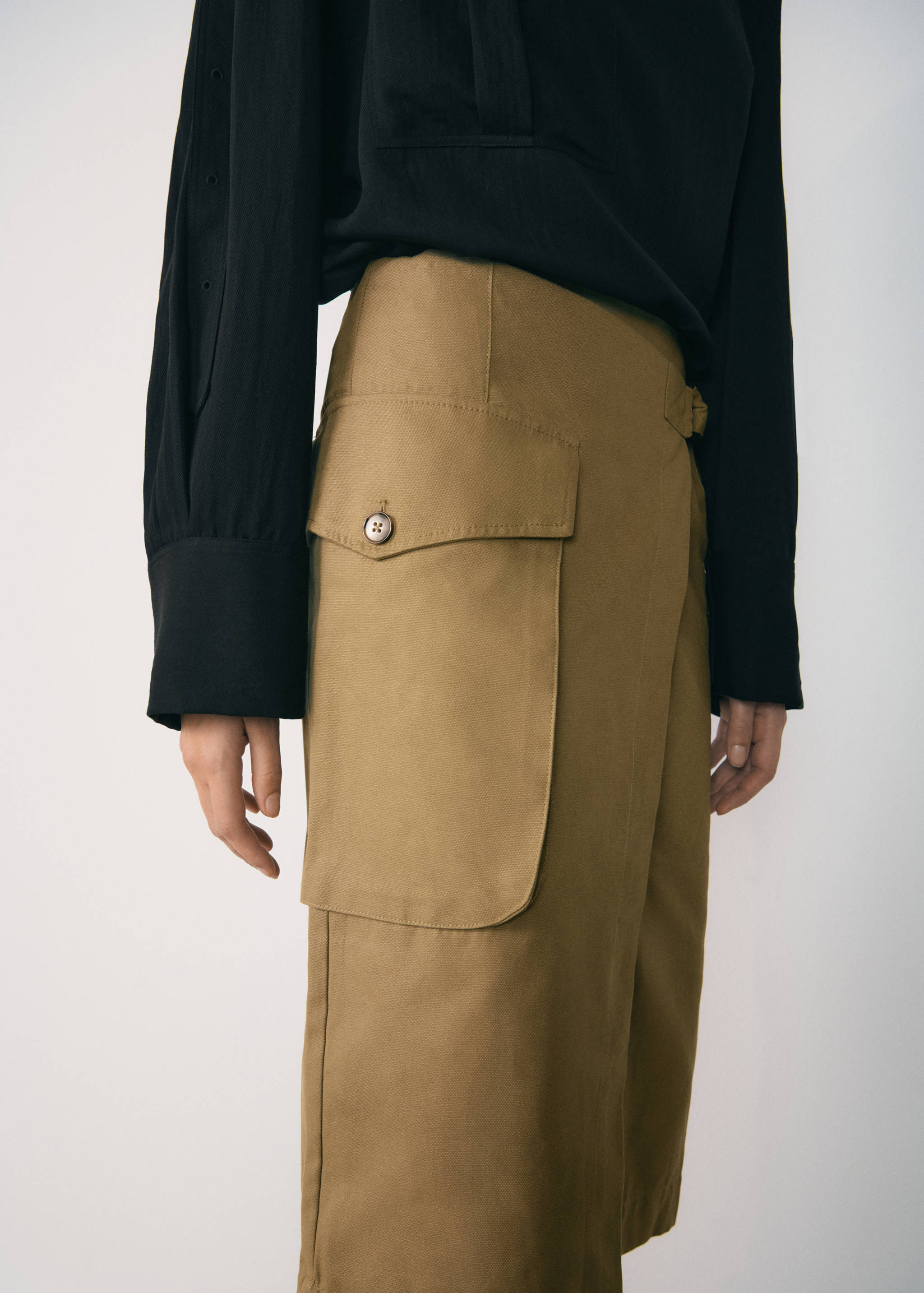 Midi-skirt with cargo pockets - Medium plane