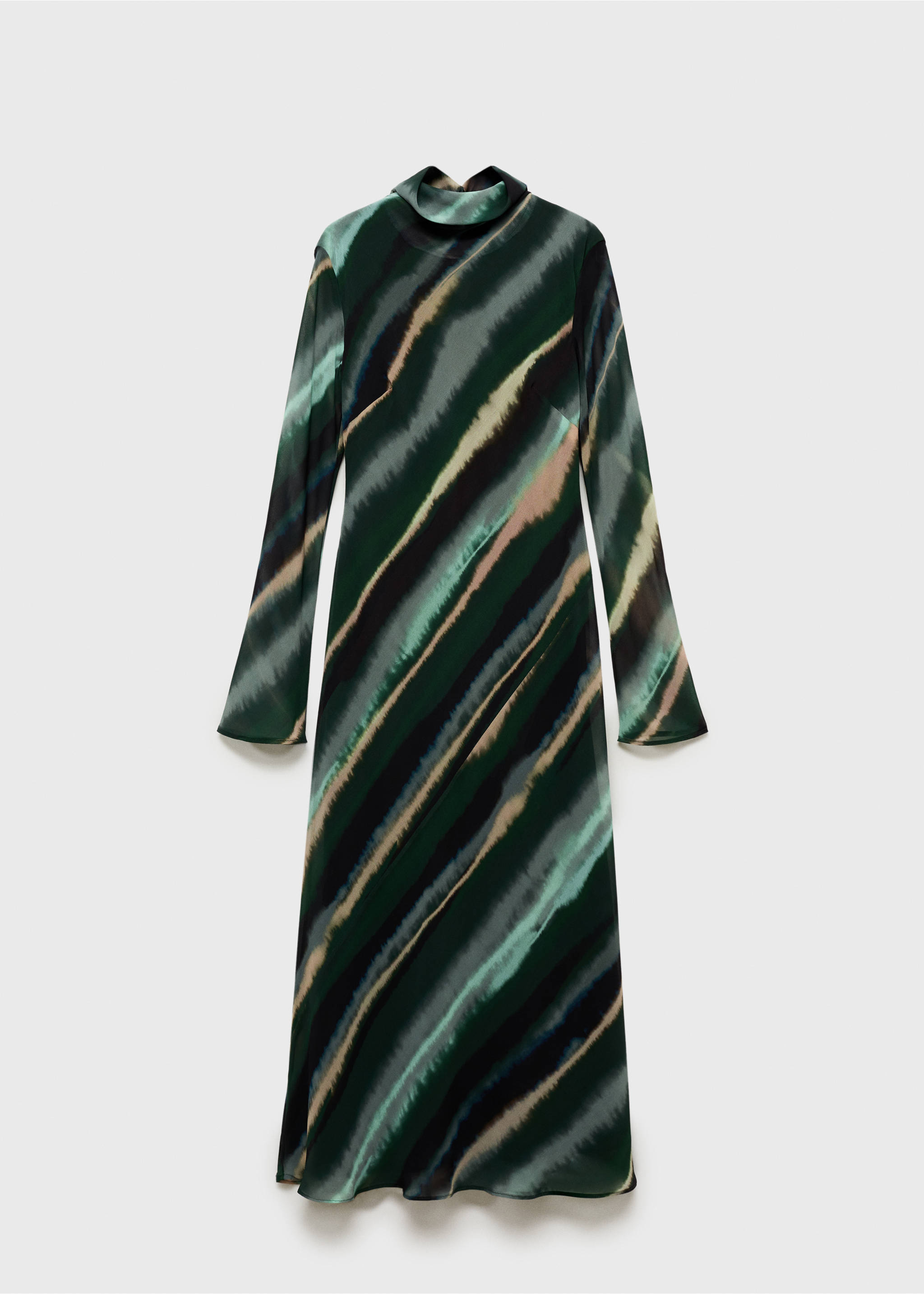Printed turtleneck dress - Article without model, Green. Ref: 77027717-00.