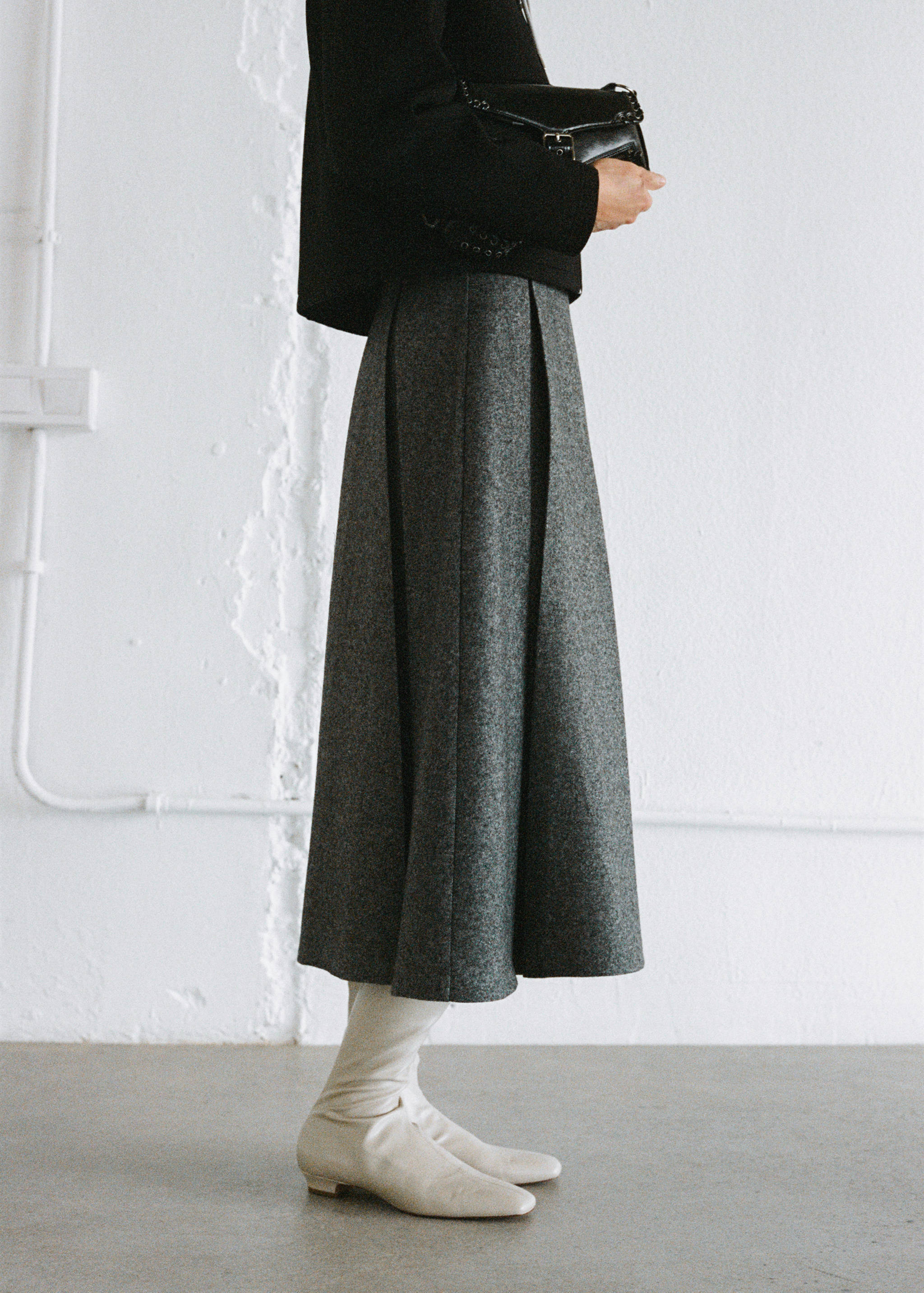 Marbled wool pleated skirt - Details of the article 6