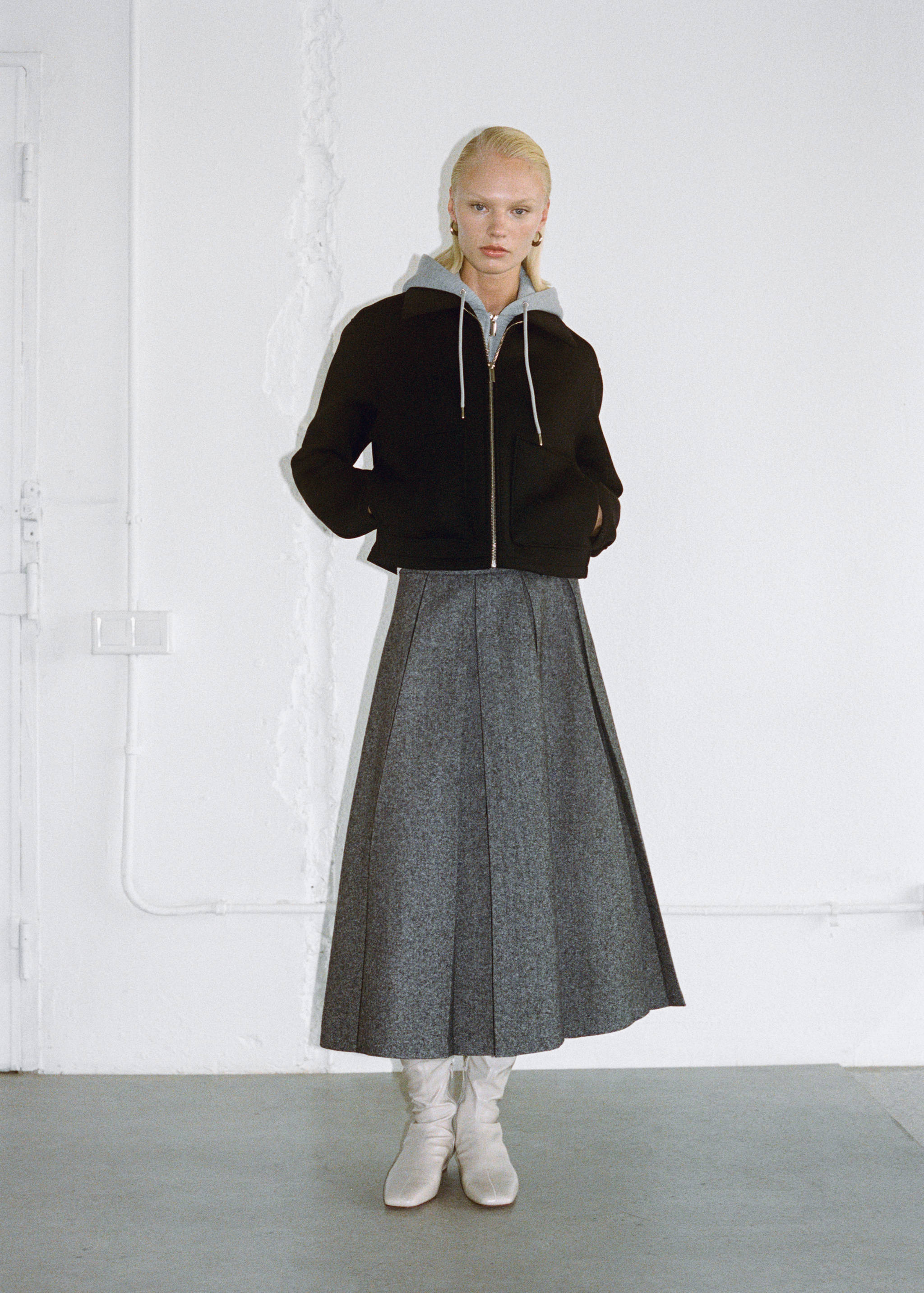 Marbled wool pleated skirt - Details of the article 7