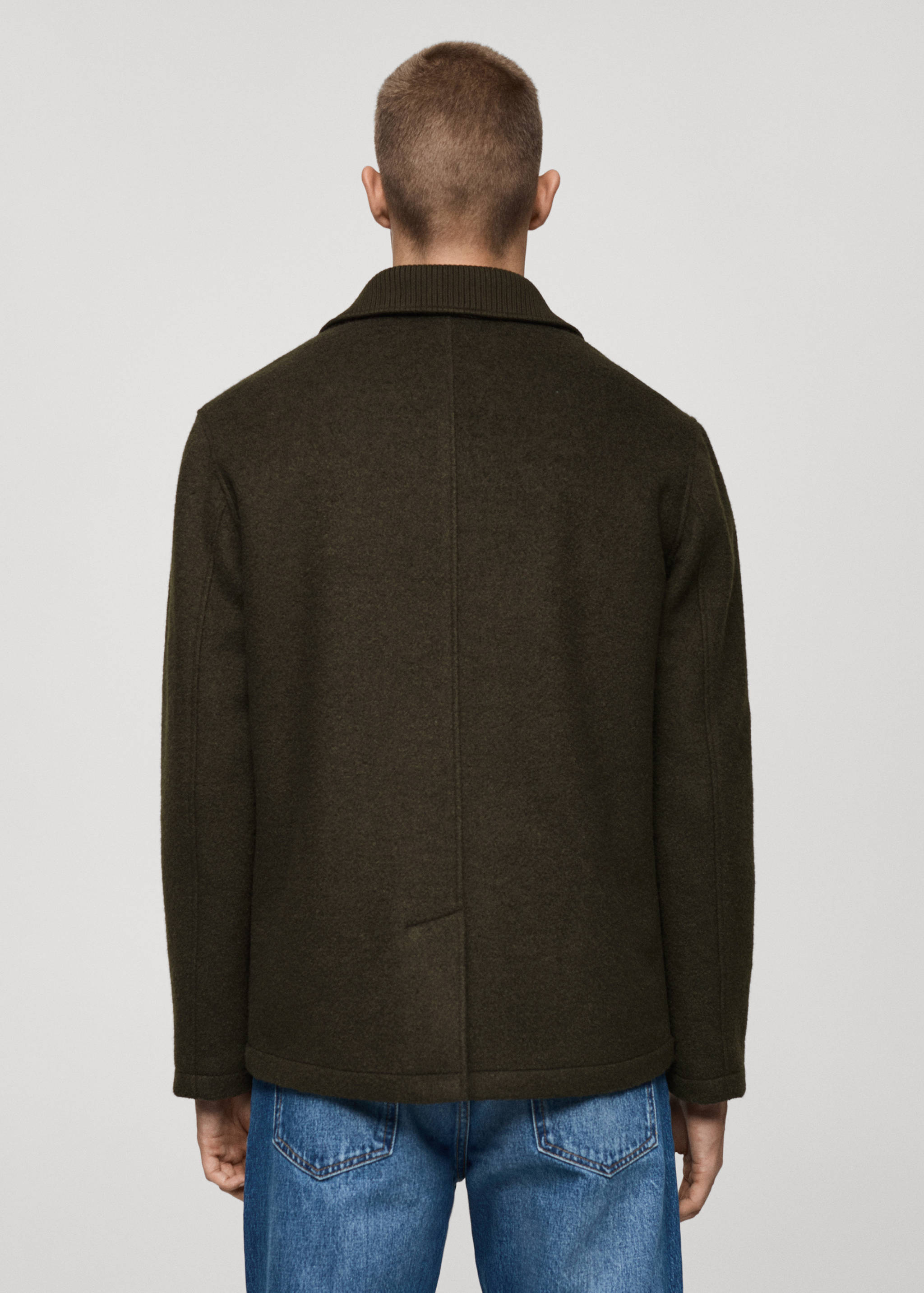 Wool bouclé jacket with pockets - Reverse of the article