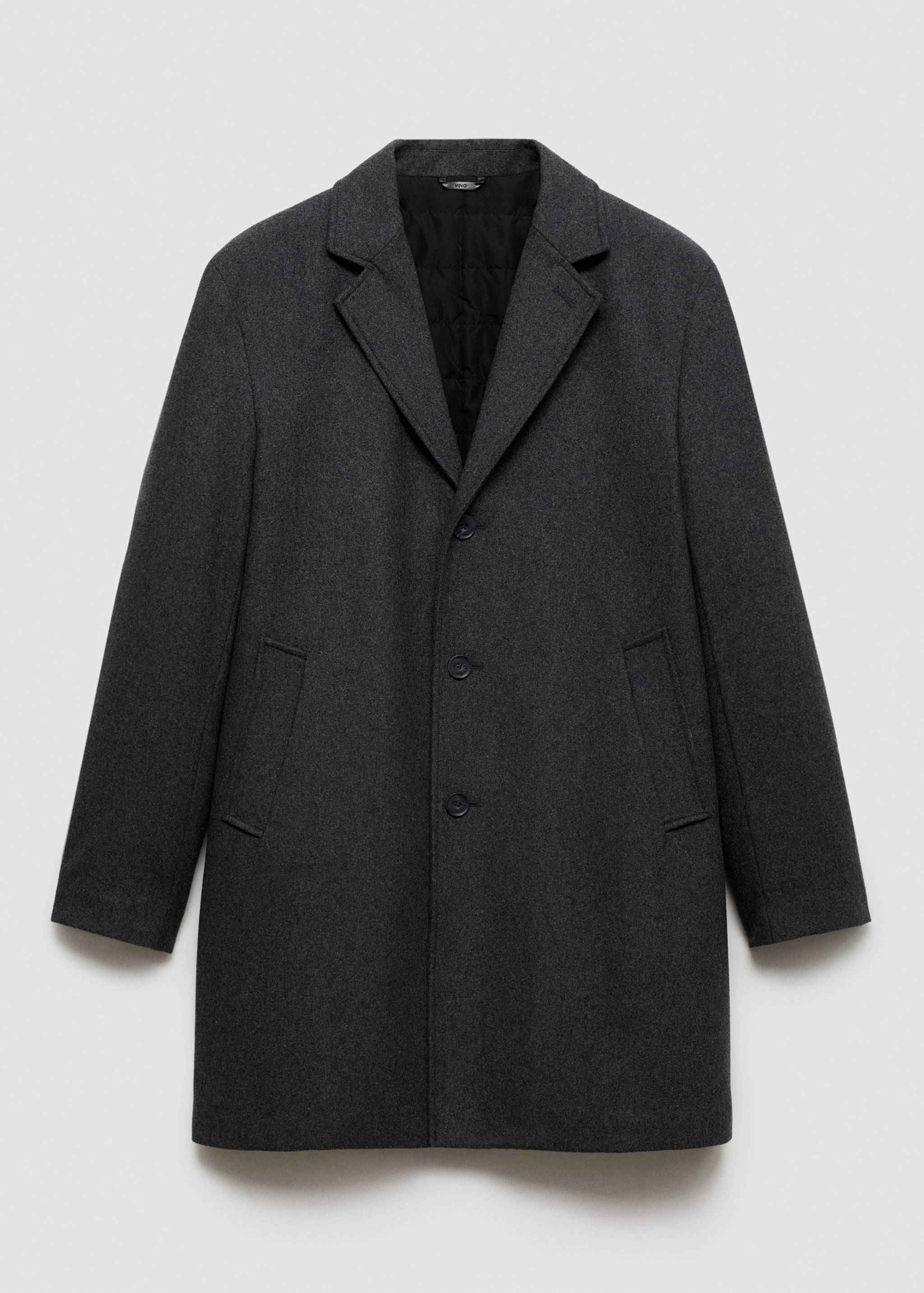 Regular fit quilted wool coat - Article without model