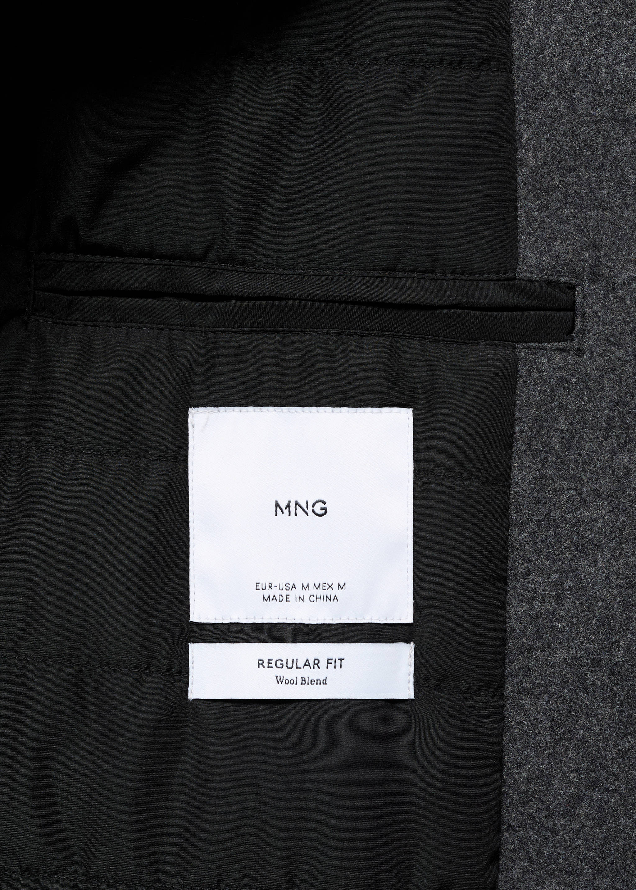 Regular fit quilted wool coat - Details of the article 0