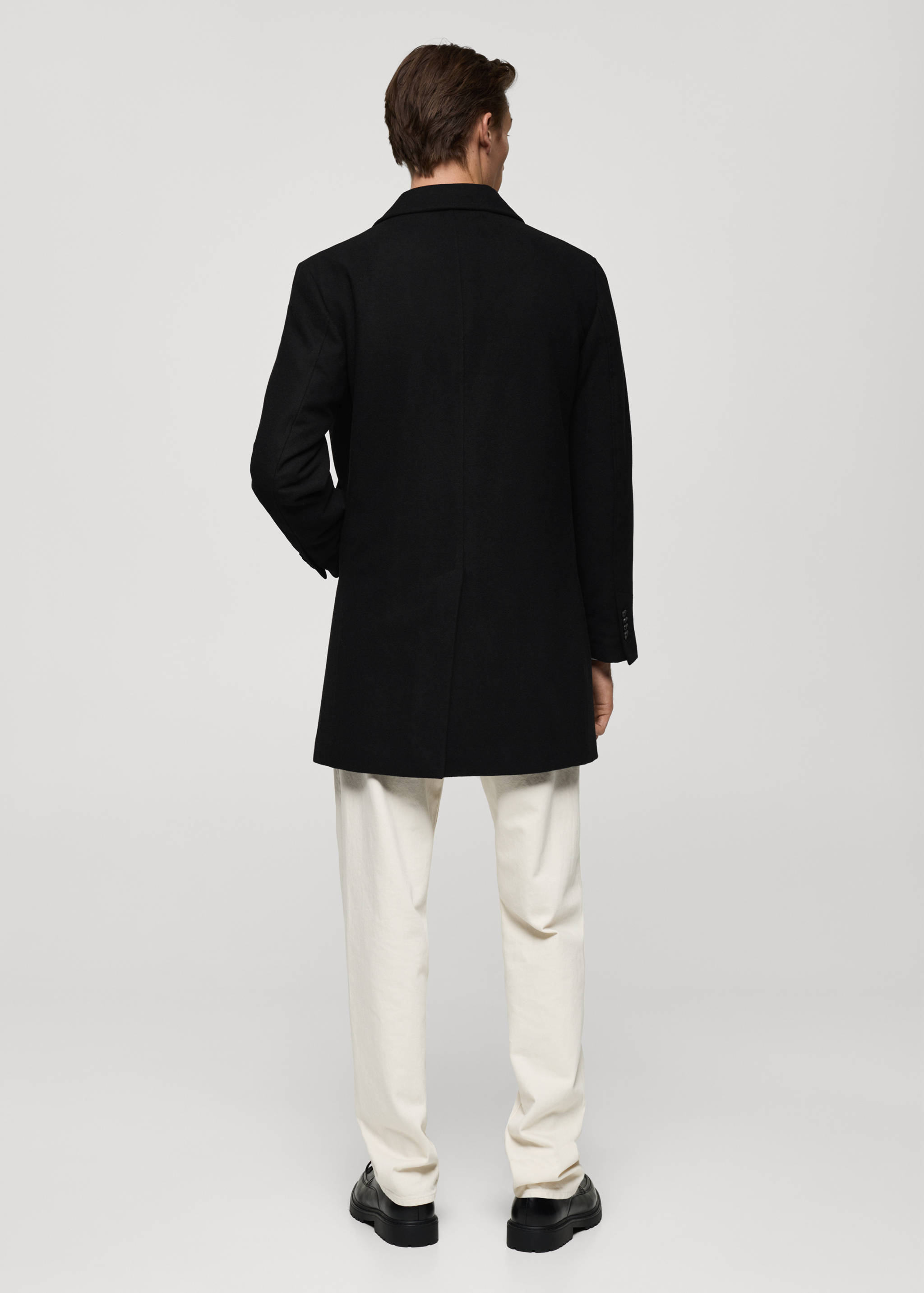 Regular fit quilted wool coat - Reverse of the article