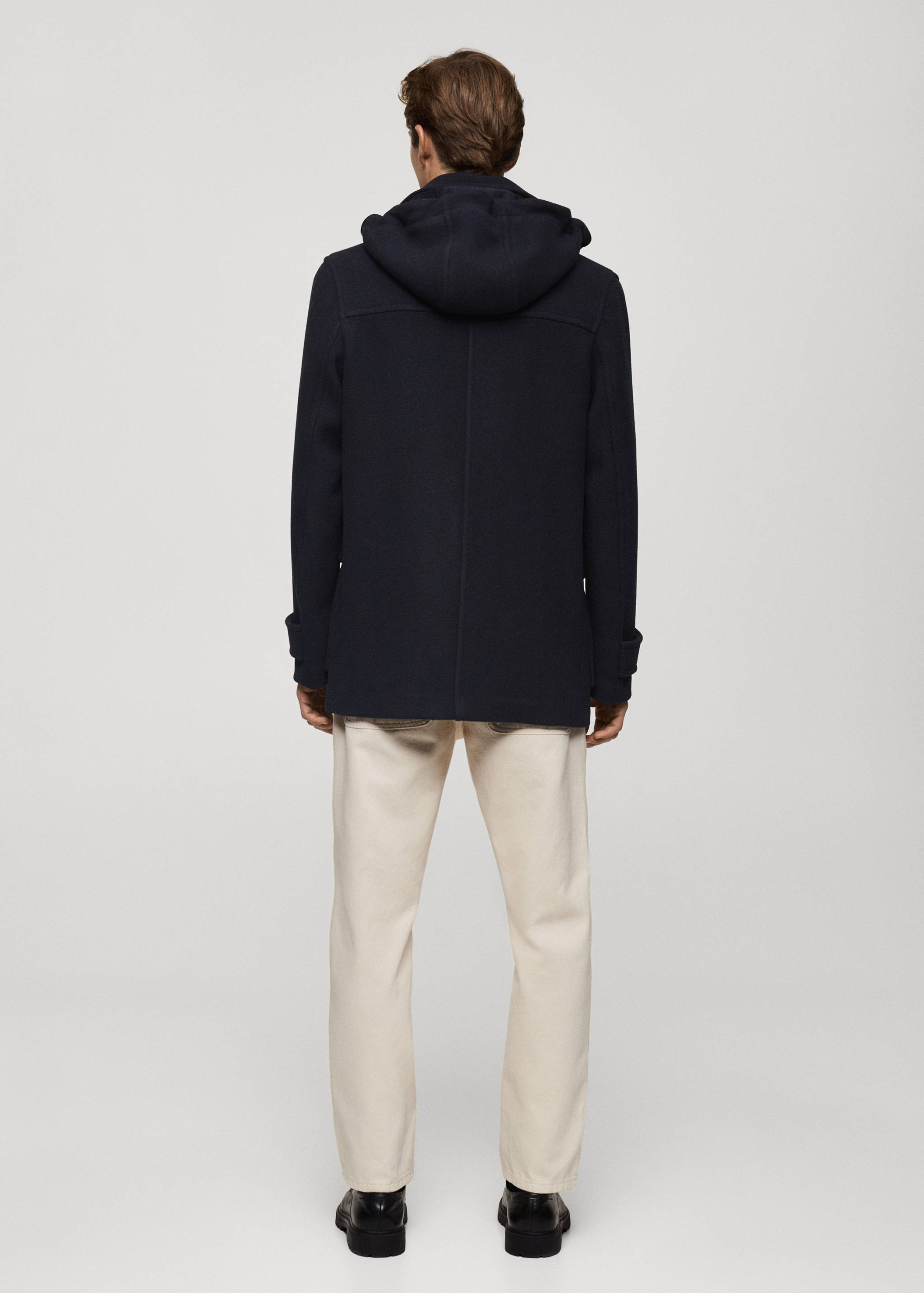 Detachable hood wool coat - Reverse of the article