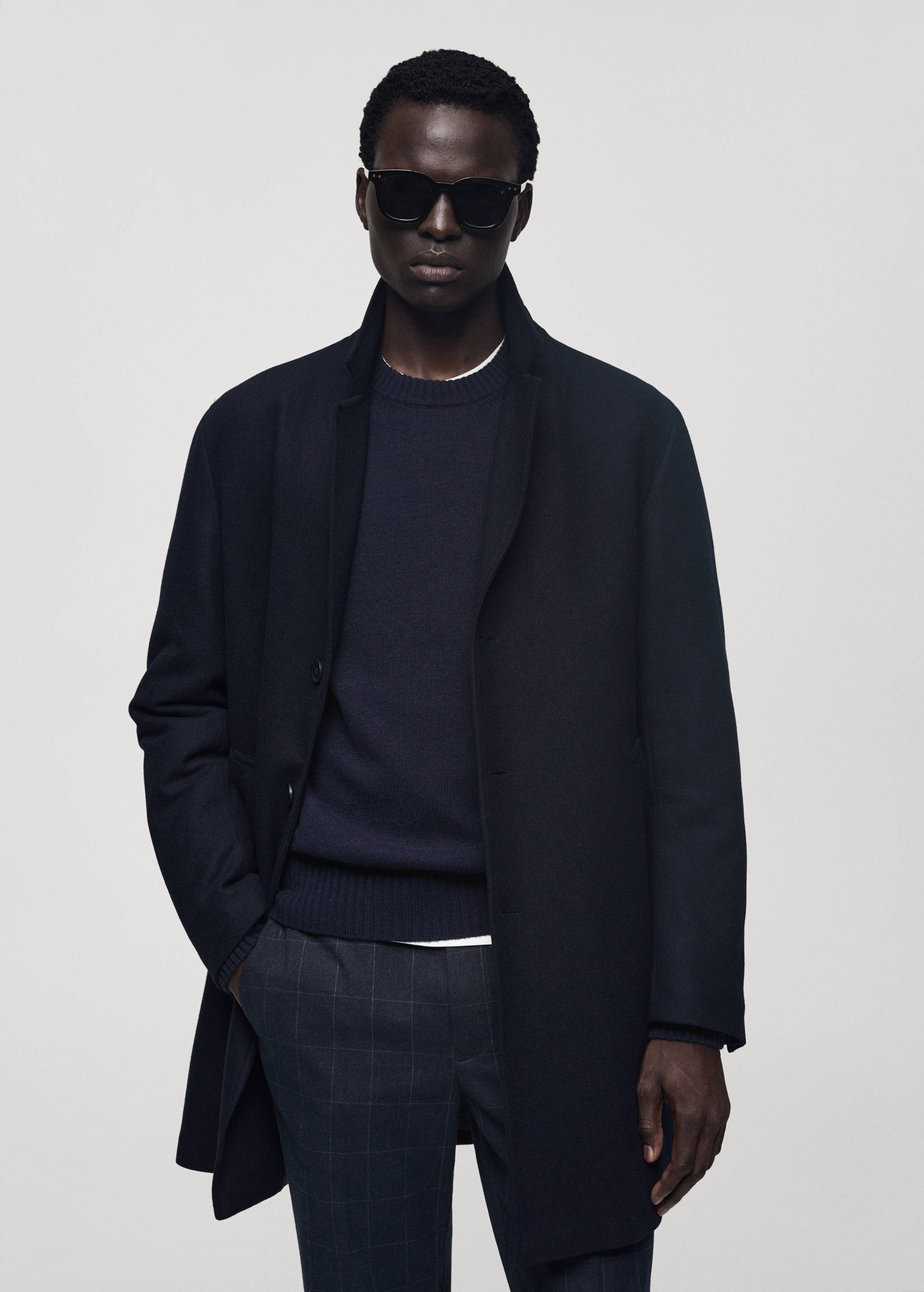 Wool coat with quilted interior hood - Details of the article 6