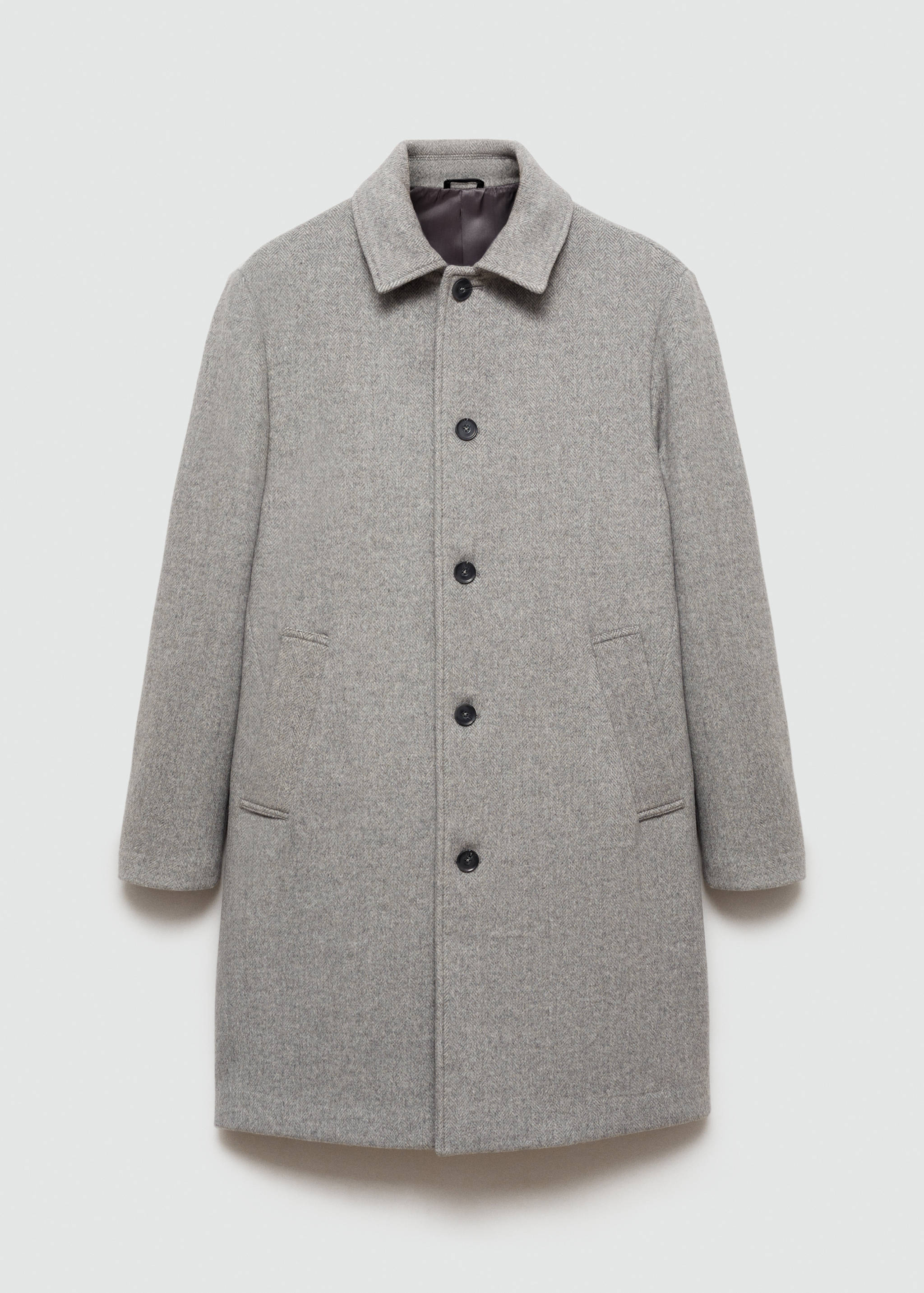 Regular-fit herringbone wool coat - Article without model