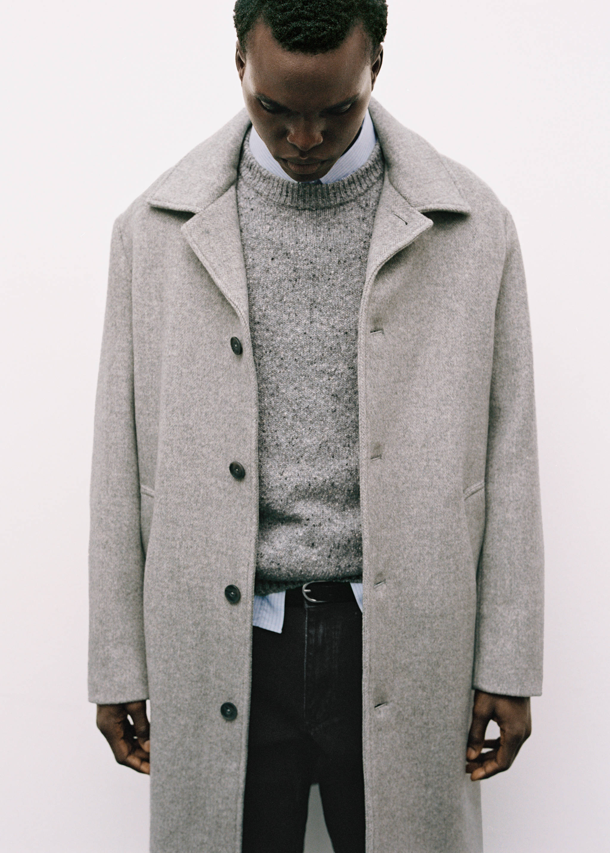 Regular-fit herringbone wool coat - Details of the article 3
