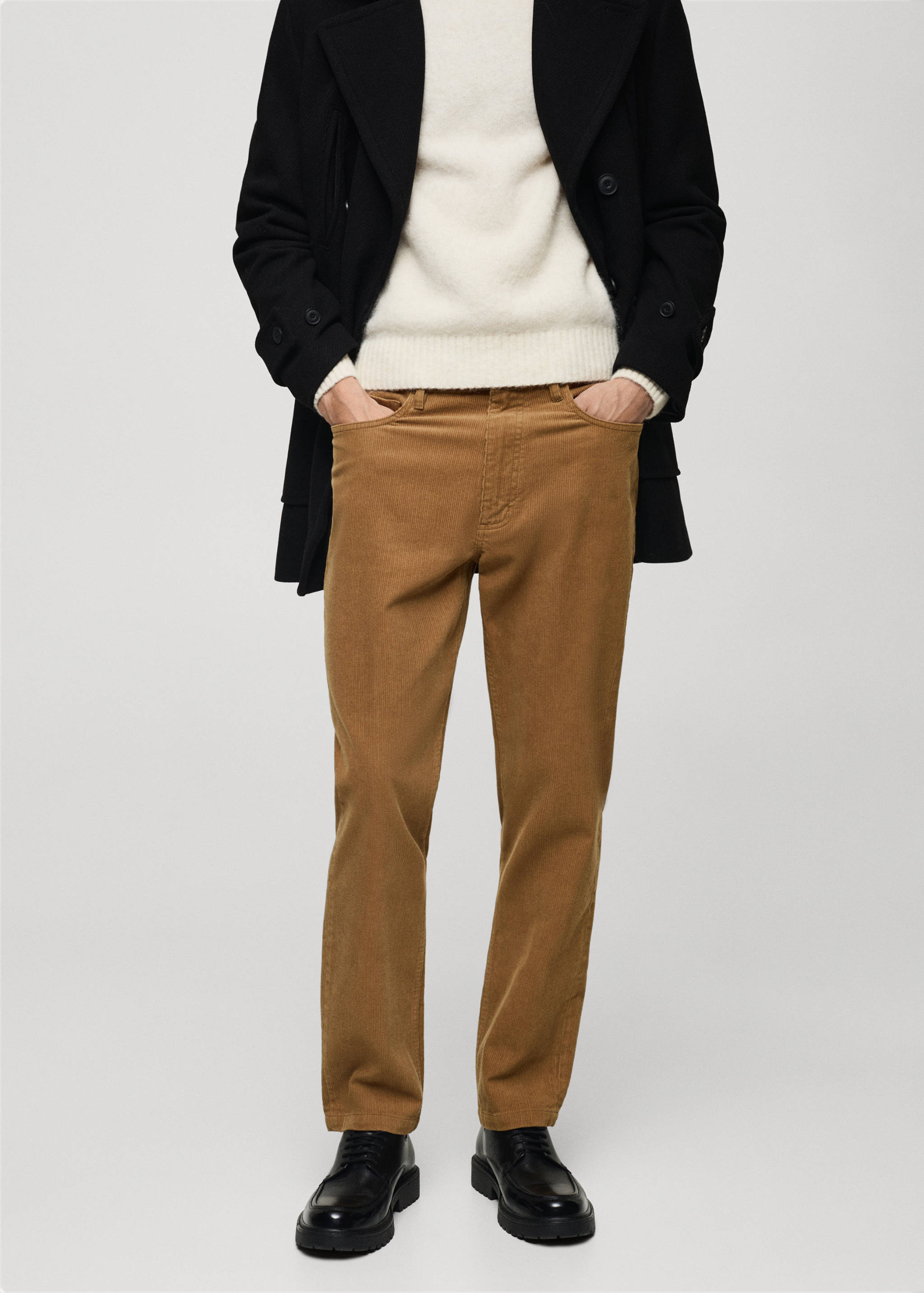 Corduroy regular-fit trousers - Medium plane