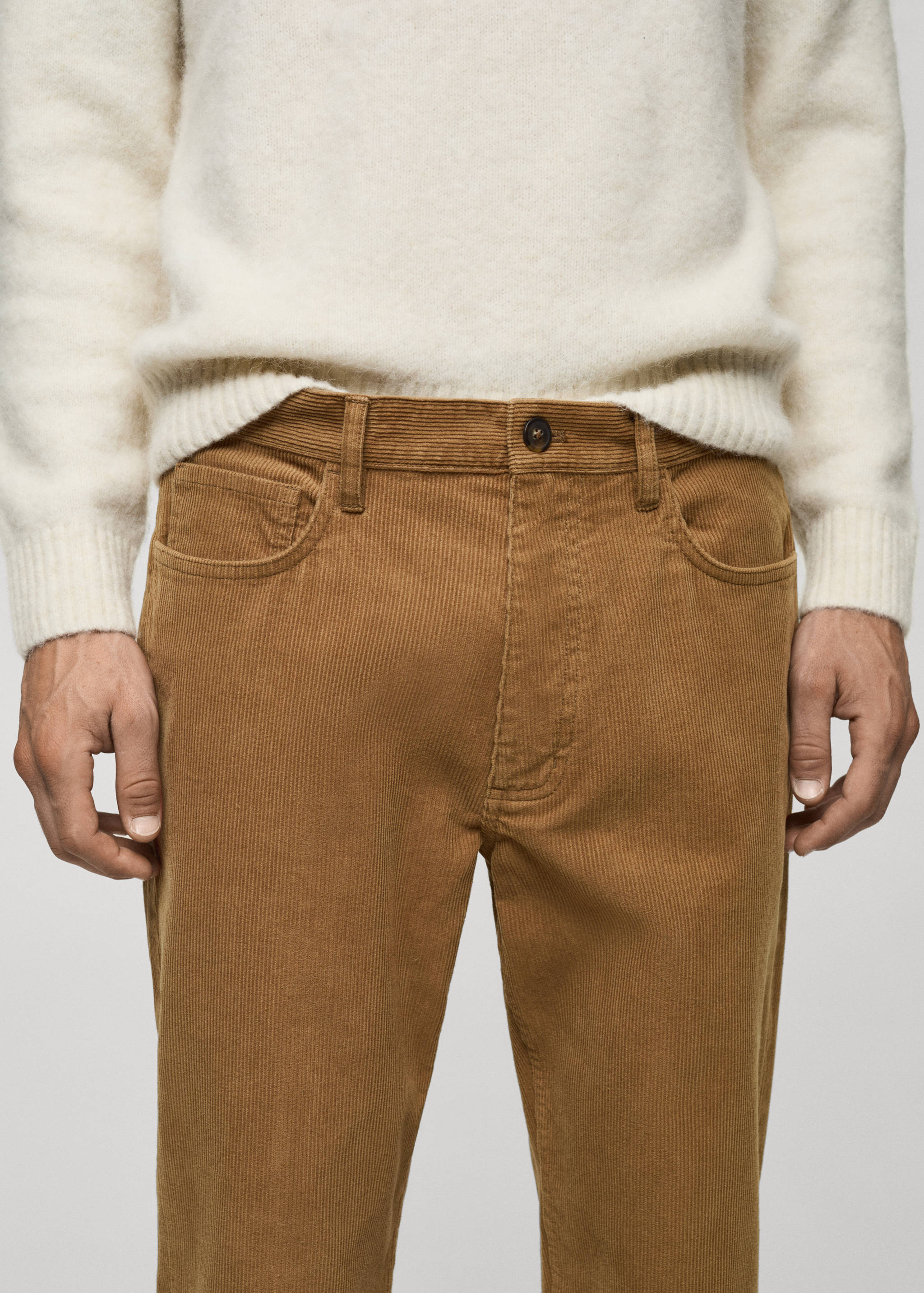 Corduroy regular-fit trousers - Details of the article 1