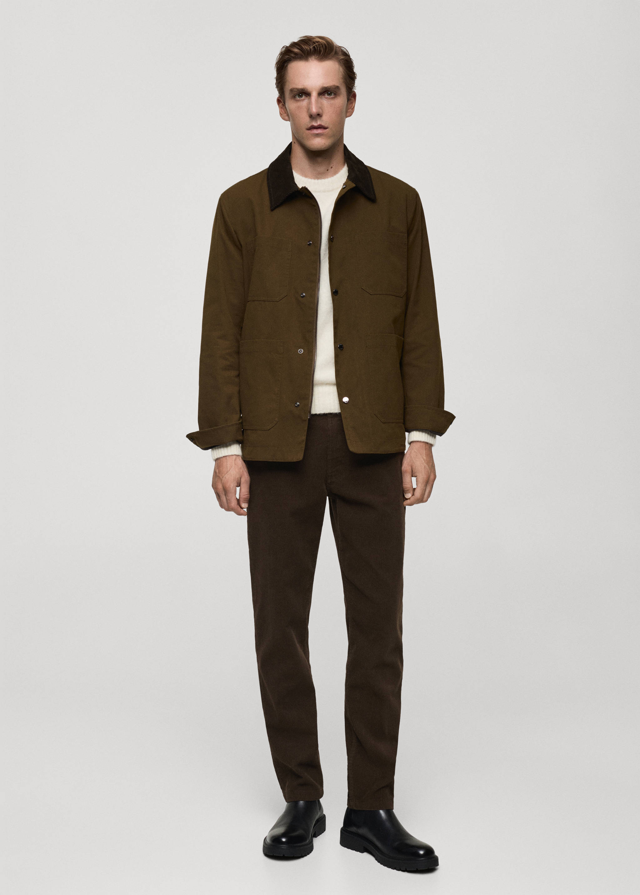 Corduroy regular-fit trousers - General plane