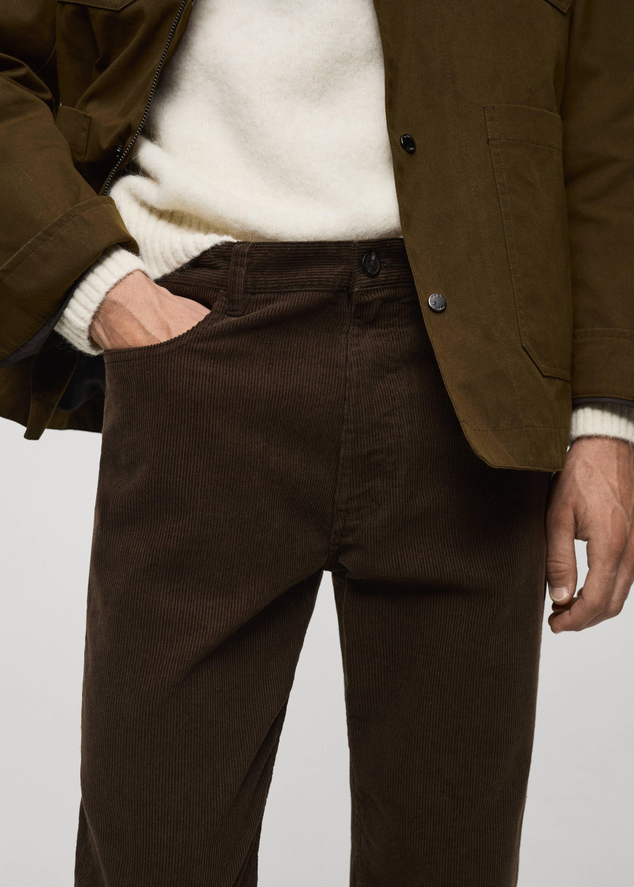 Corduroy regular-fit trousers - Details of the article 1