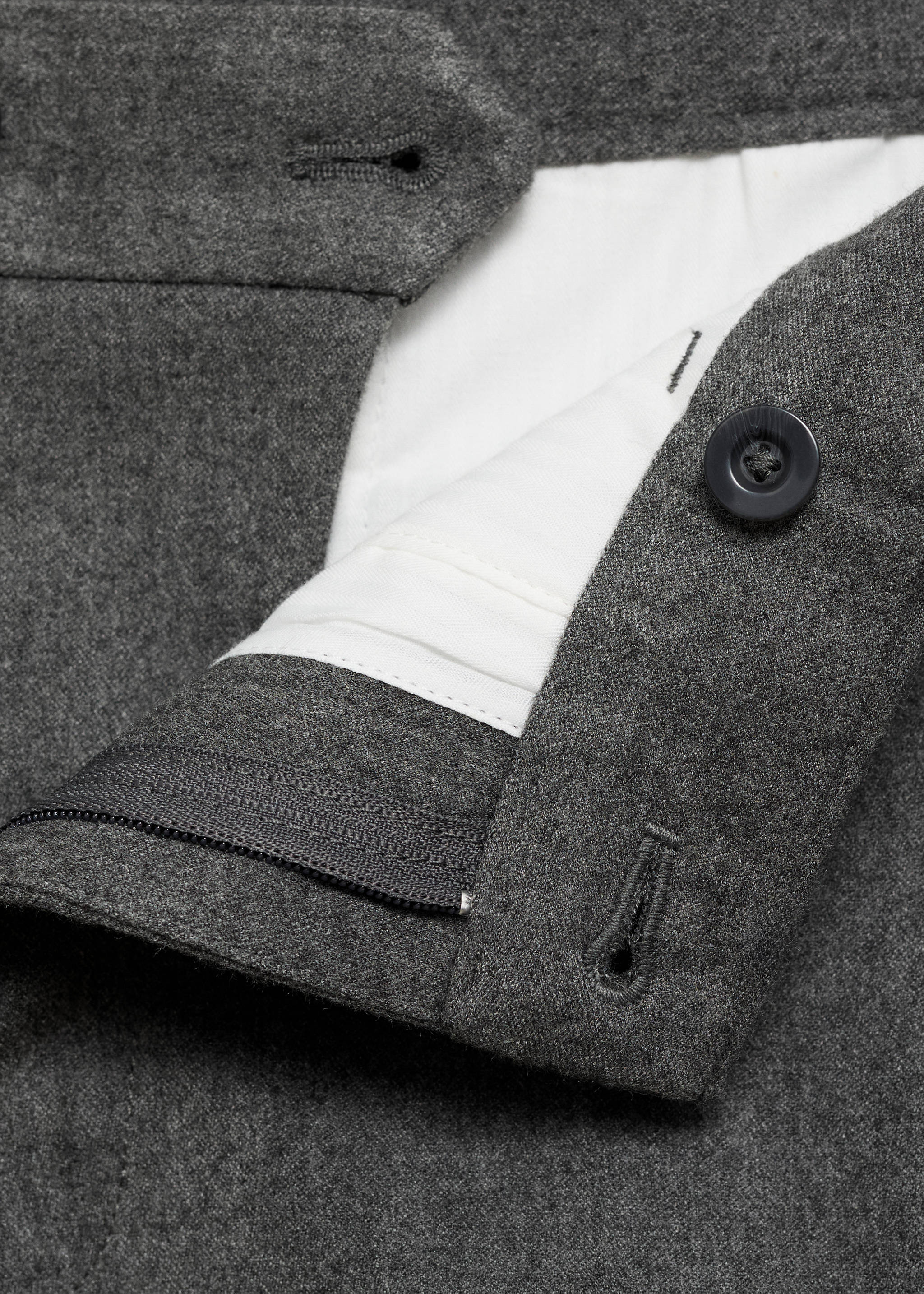 Cargohose aus Flanell - Detail des Artikels 0, Hellgrau meliert. Ref: 77027920-00.