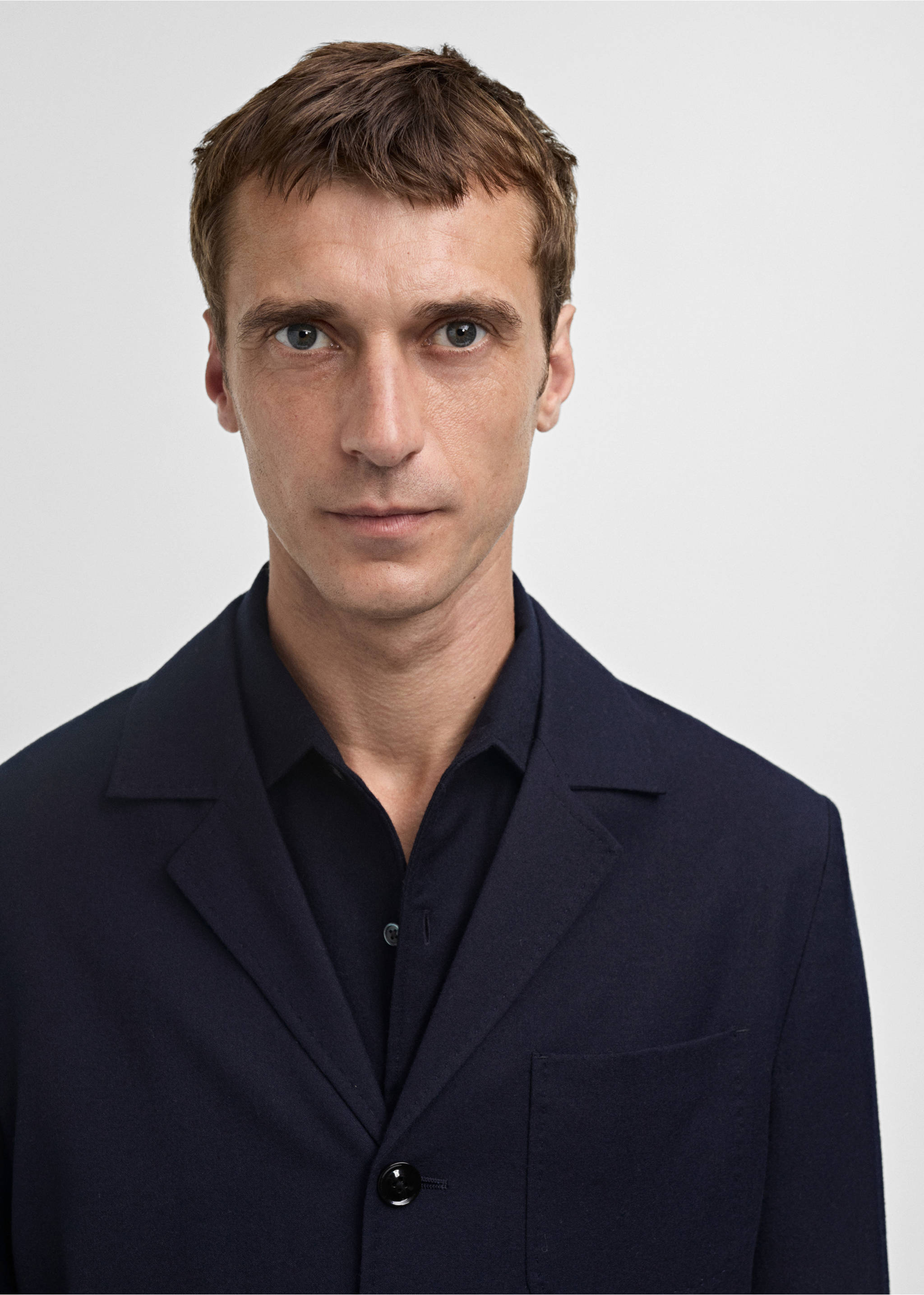 Veste costume flanelle 100 % laine vierge - Détail de l'article 1, Bleu marine foncé. Ref: 77027922-00.