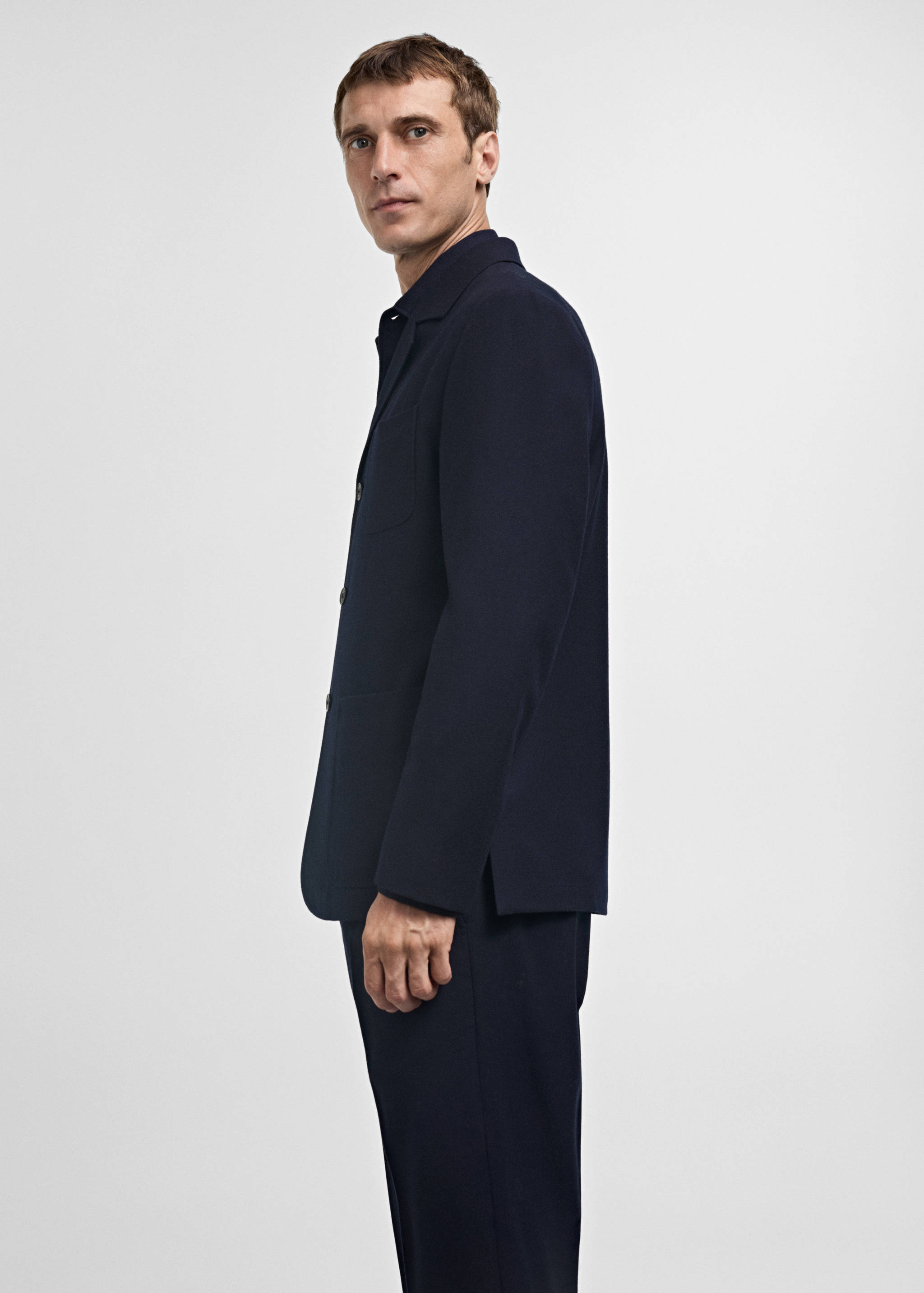 100% virgin wool flannel suit jacket - Details of the article 2