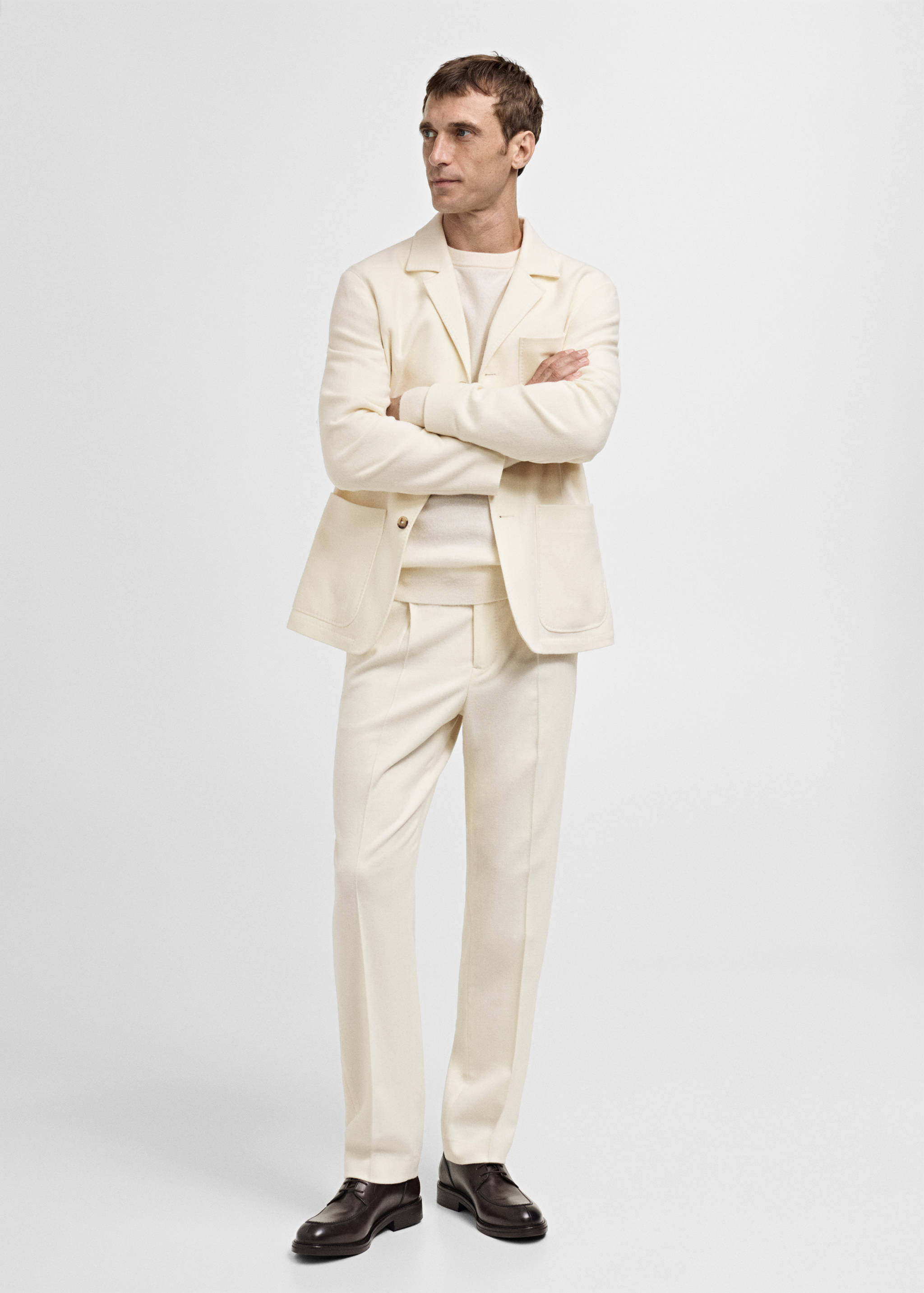 Italian virgin wool flannel suit jacket - General plane